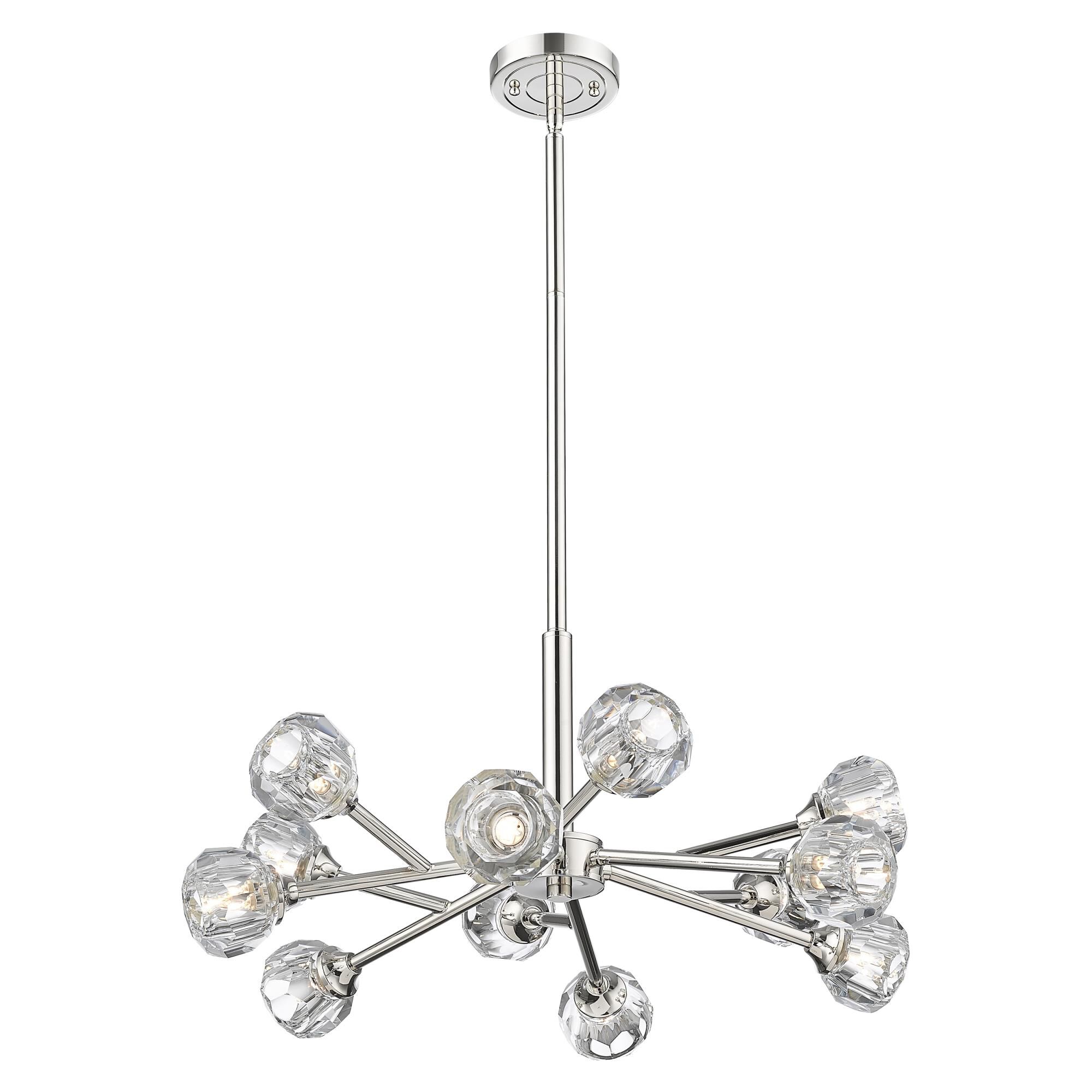 Shown in Polished Nickel finish and Clear glass