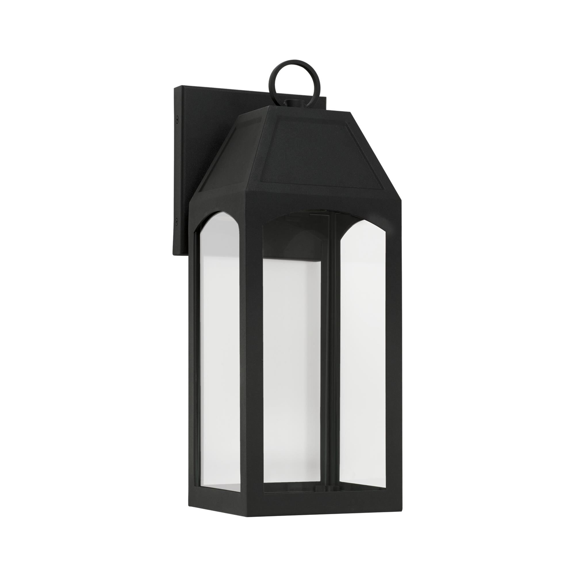 Shown in Black finish and Clear glass