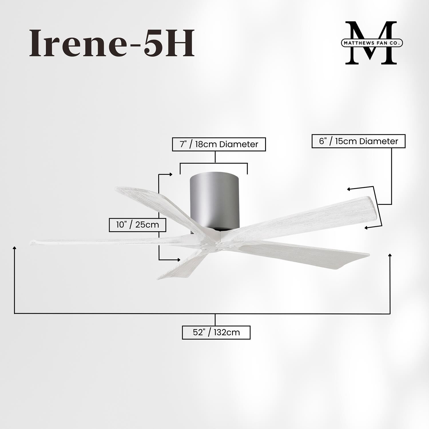 Irene 52 Inch Flush Mount Fan by Matthews Fan Company