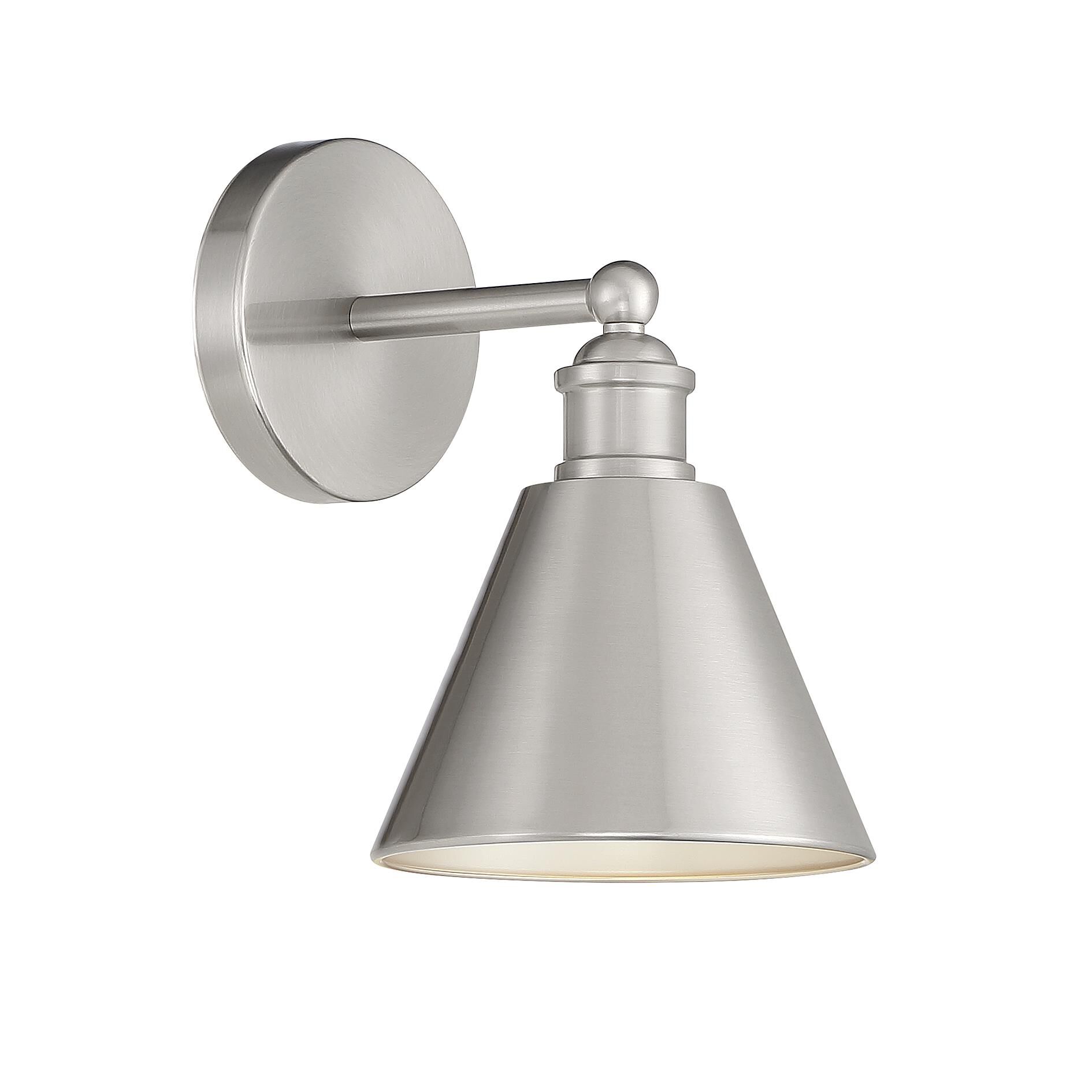 Shown in Brushed Nickel finish and Brushed Nickel Metal shade