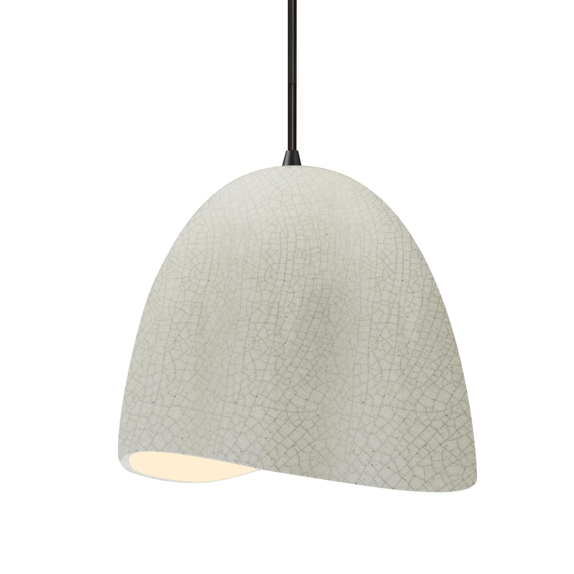 Shown in Matte Black finish and White Crackle shade