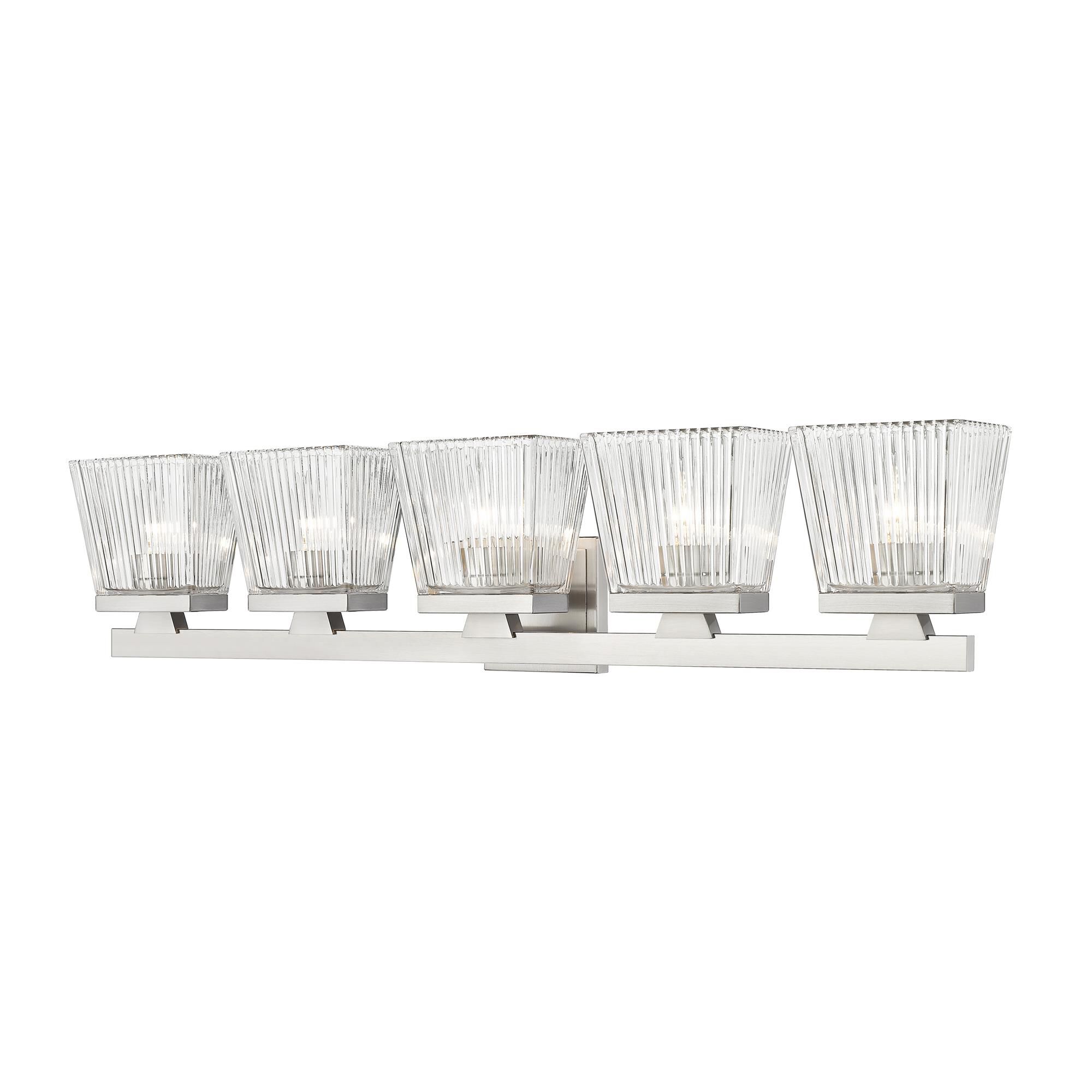 Shown in Brushed Nickel finish and Glass shade