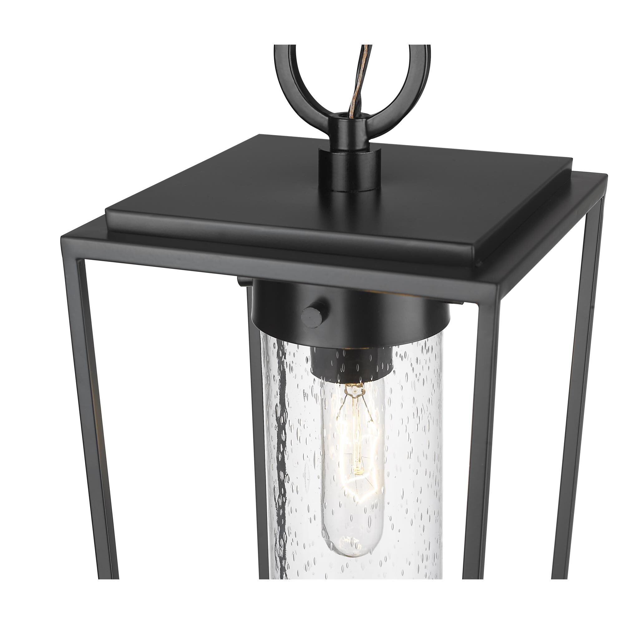 Shown in Black finish and Glass shade