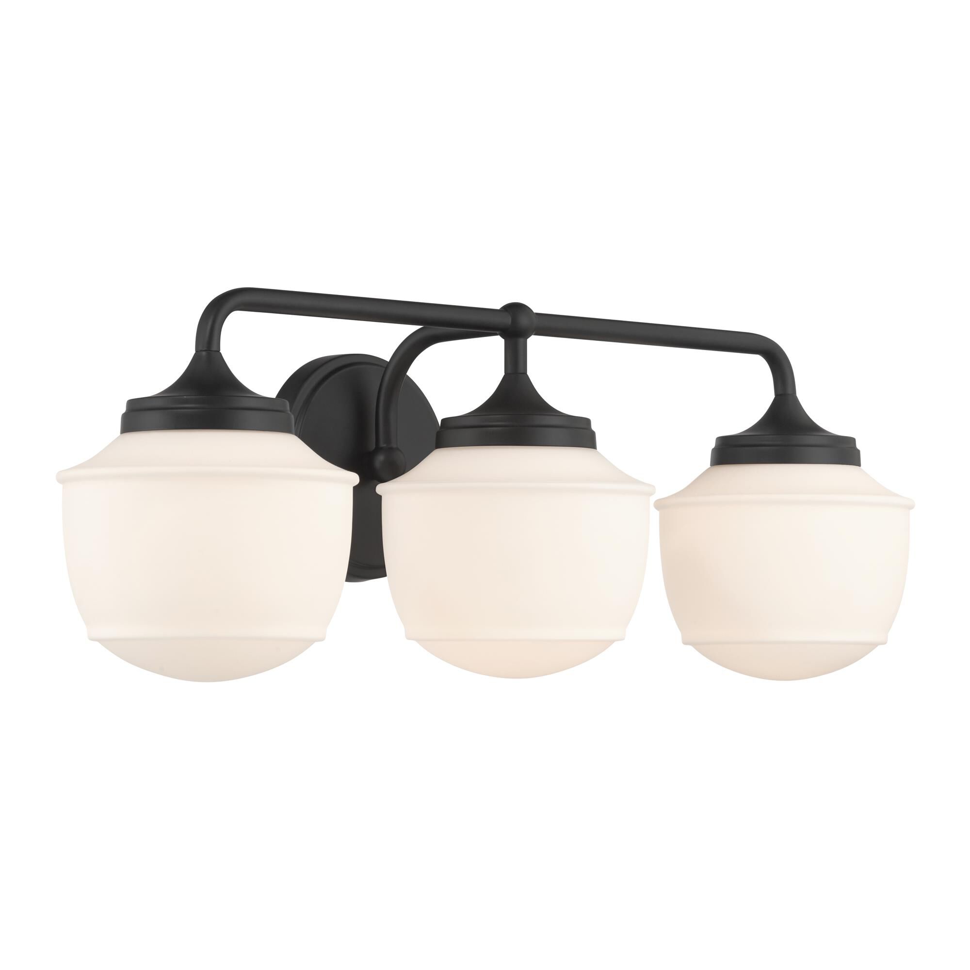 Shown in Dark Matte Black finish and Etched Opal glass