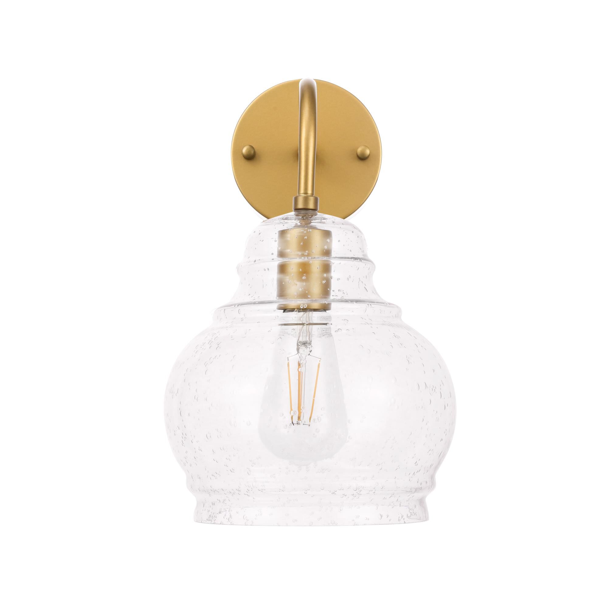 Shown in Brass finish and Clear Bubble  glass