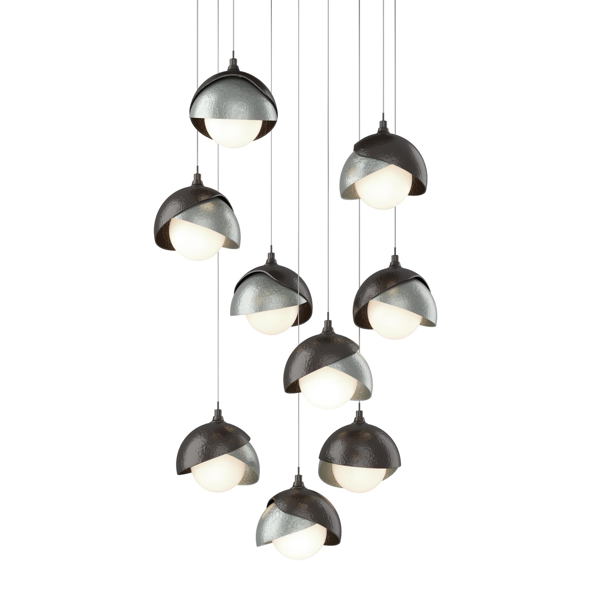 Shown in Oil Rubbed Bronze finish and Opal glass and Vintage Platinum accent
