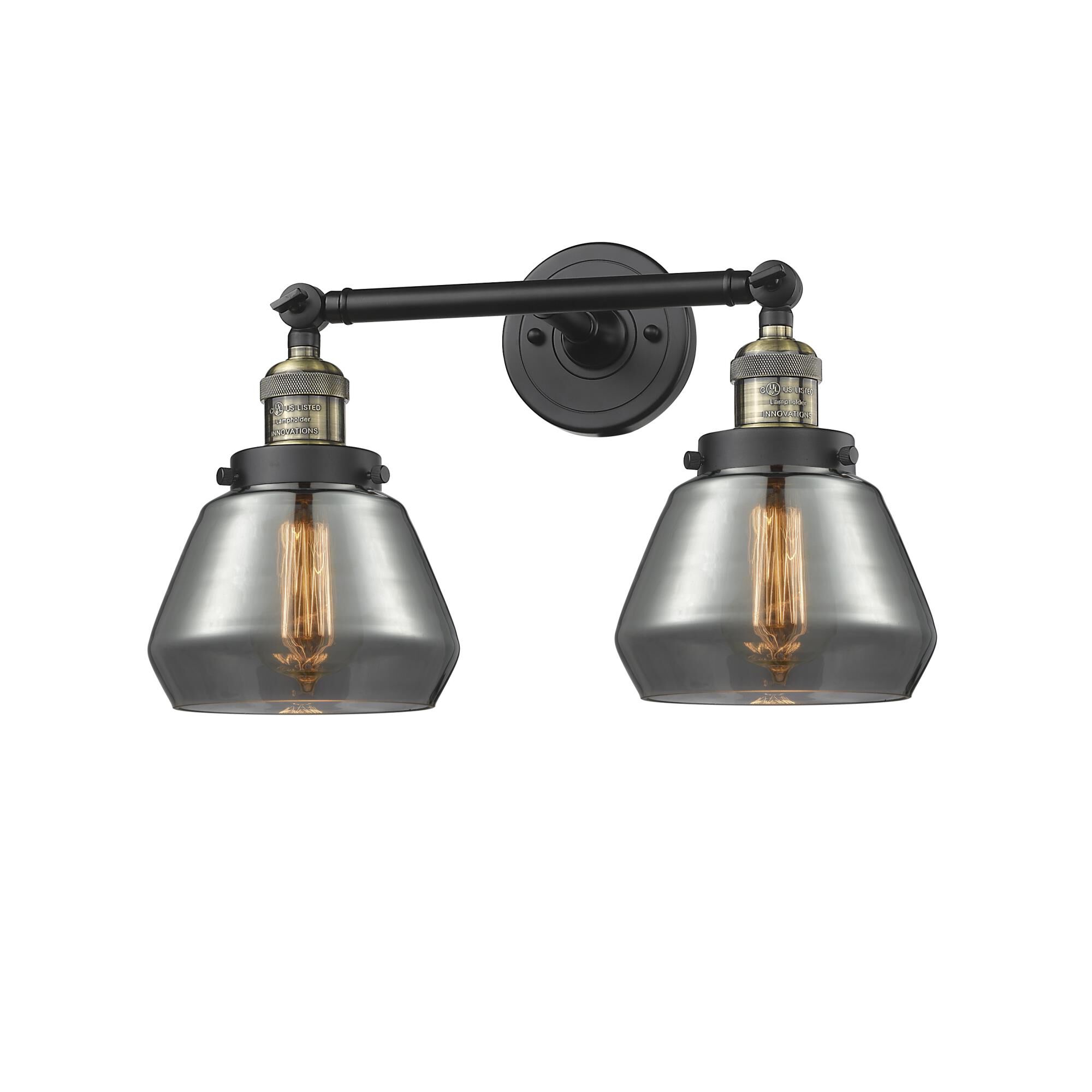 Shown in Black Antique Brass finish and Plated Smoked glass