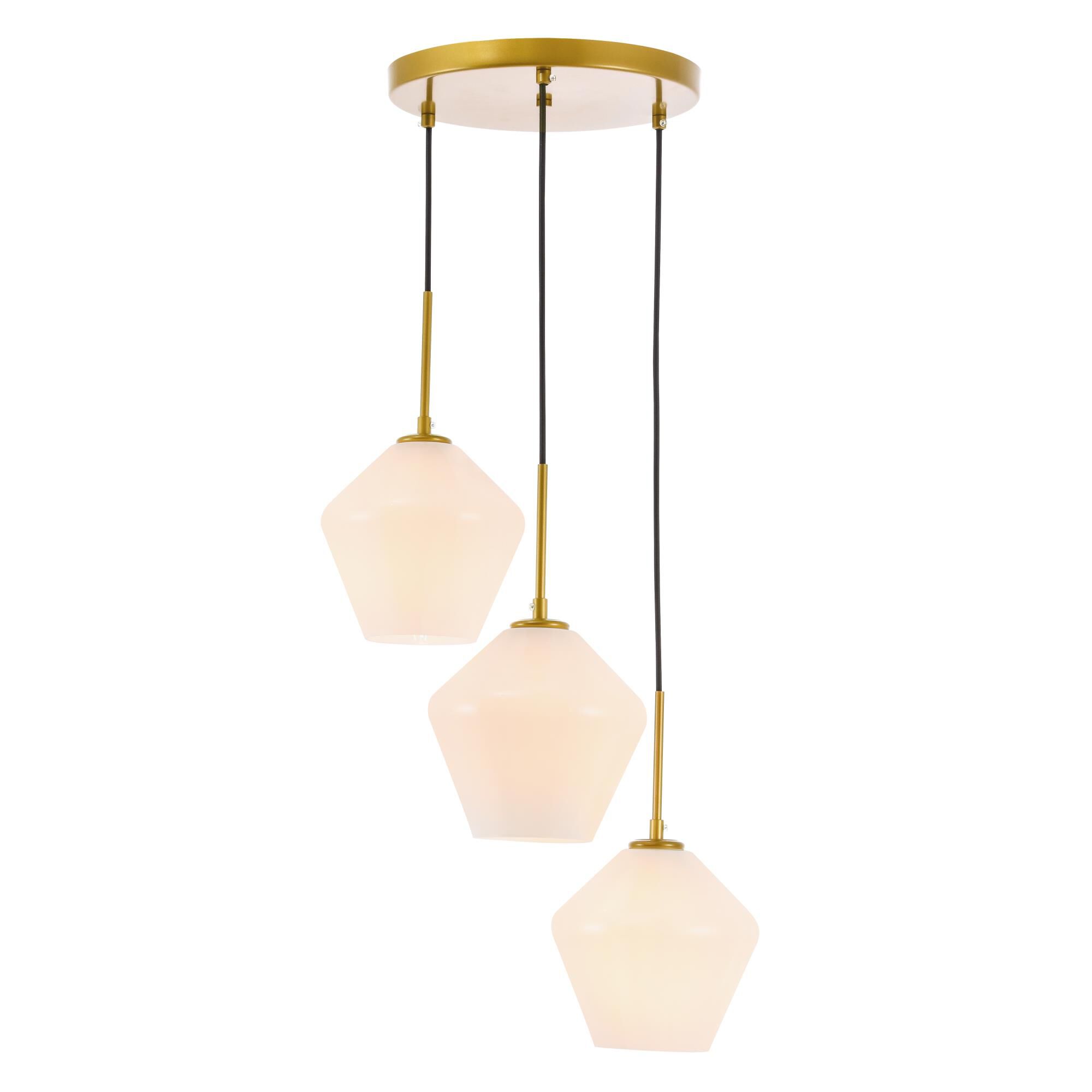 Gene 18 Inch 3 Light Multi Light Pendant by Elegant Lighting