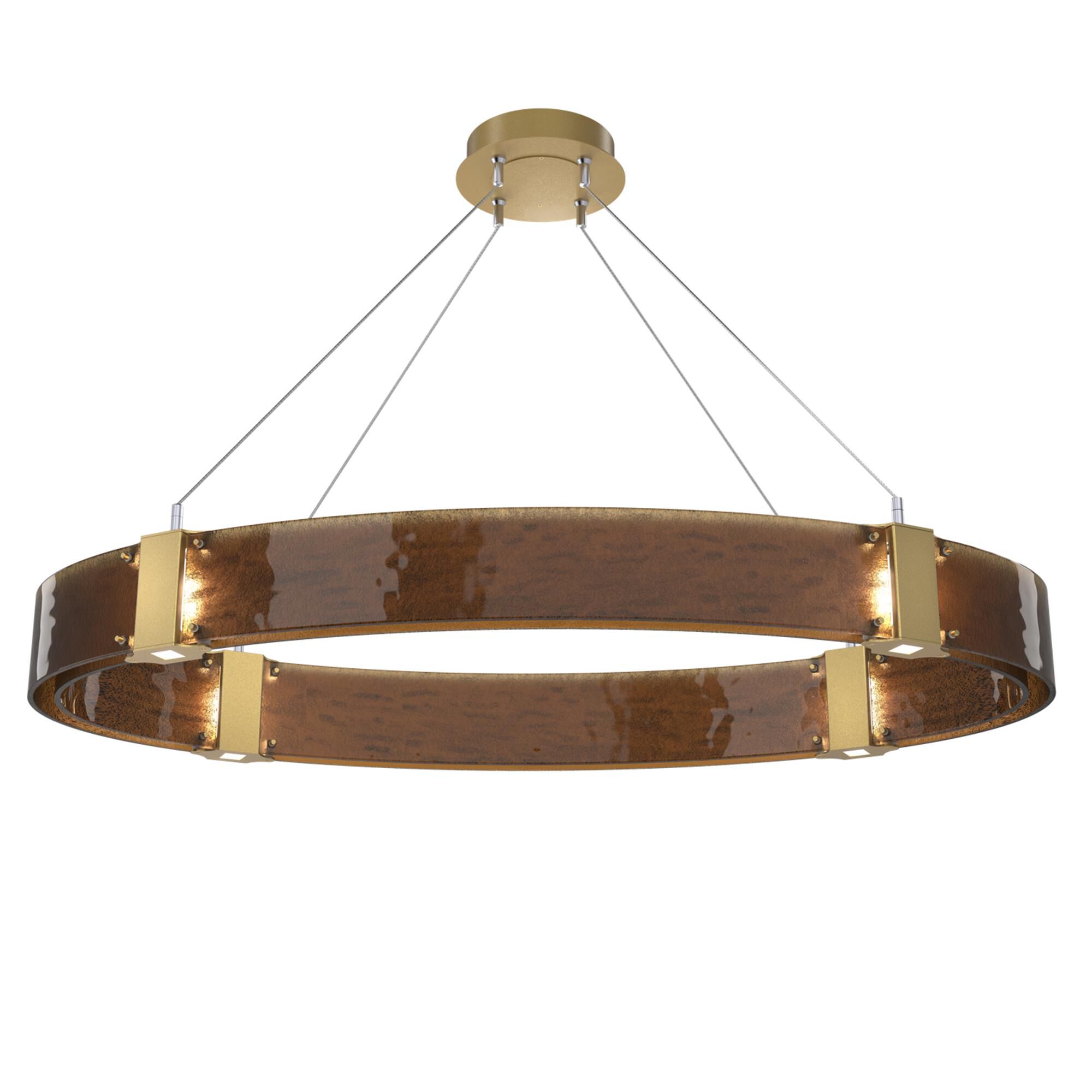 Shown in Gilded Brass finish and Bronze Granite glass