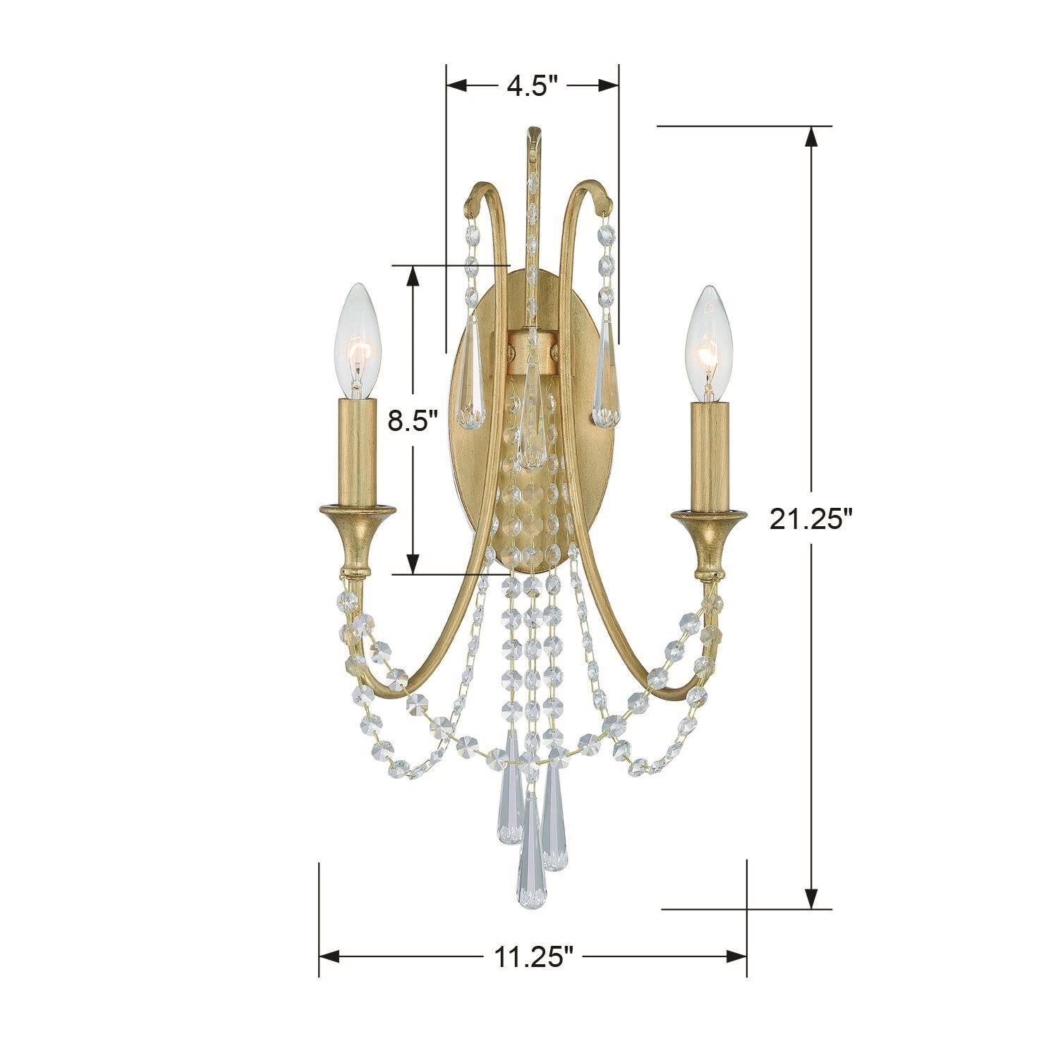 Arcadia 21 Inch Wall Sconce by Crystorama