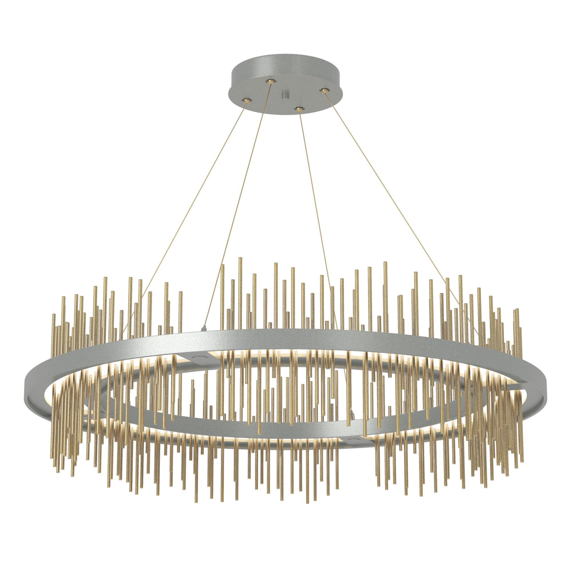 Shown in Vintage Platinum finish and Modern Brass accent