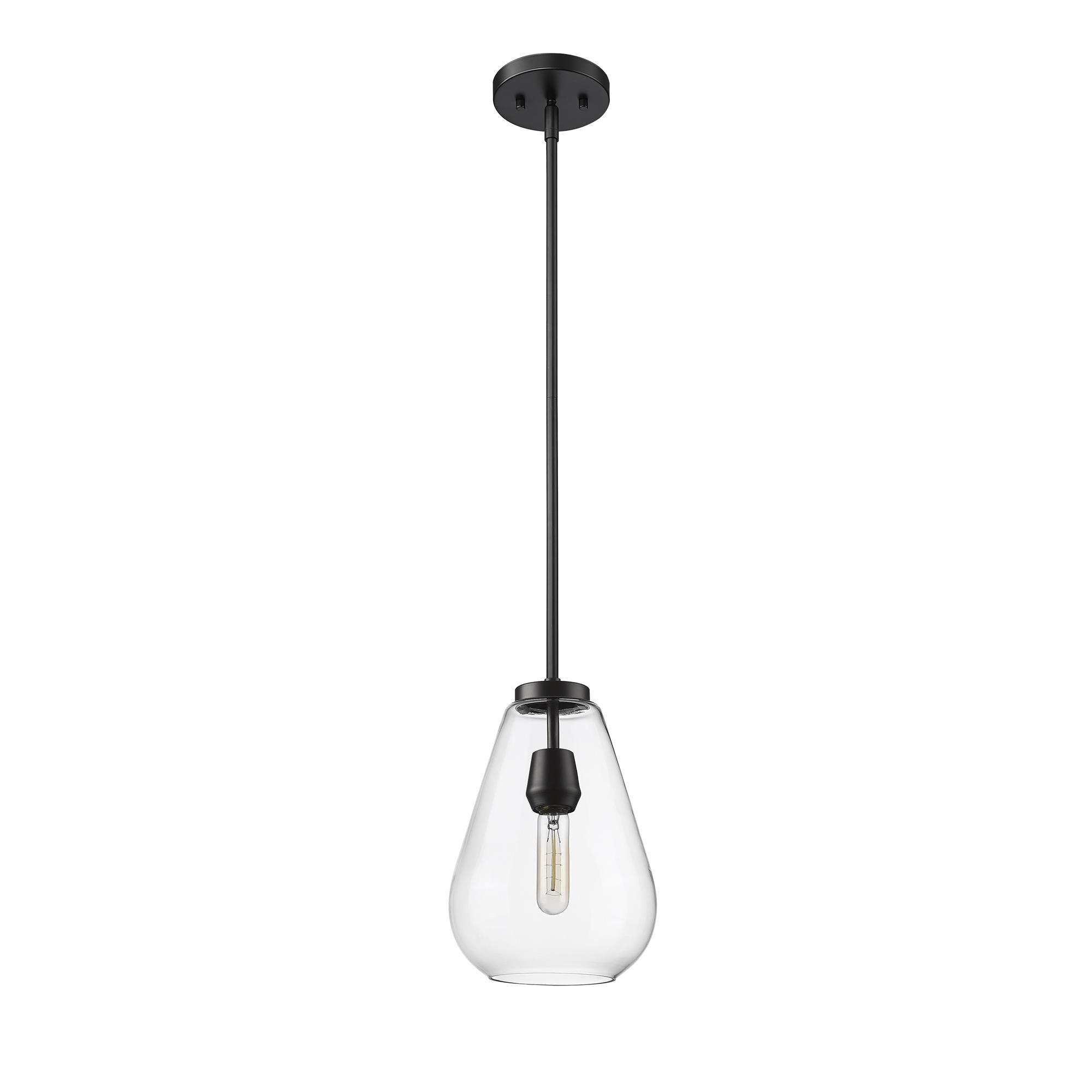 Shown in Matte Black finish and Clear glass