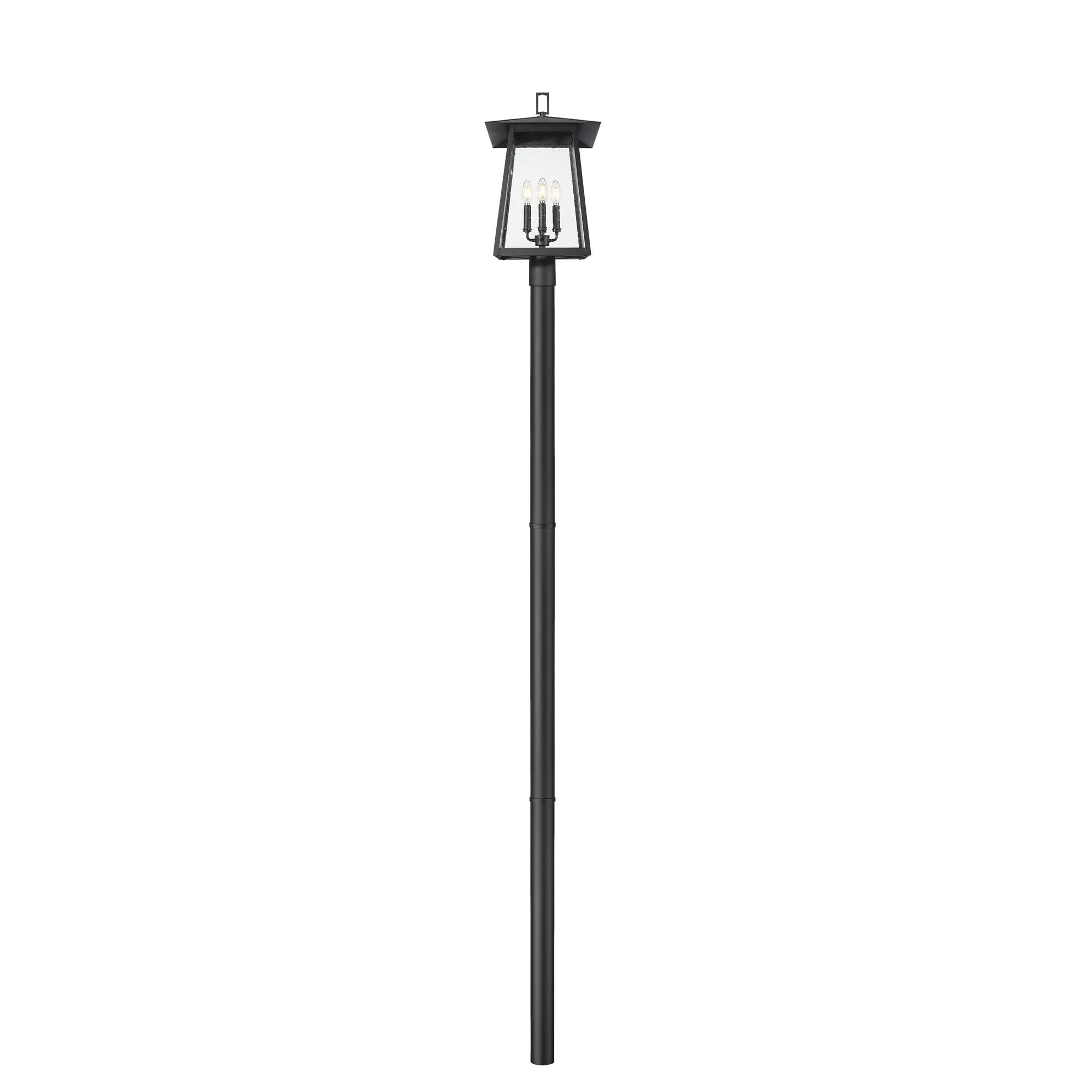 Shown in Black finish and Clear Seedy glass and Clear Seedy shade