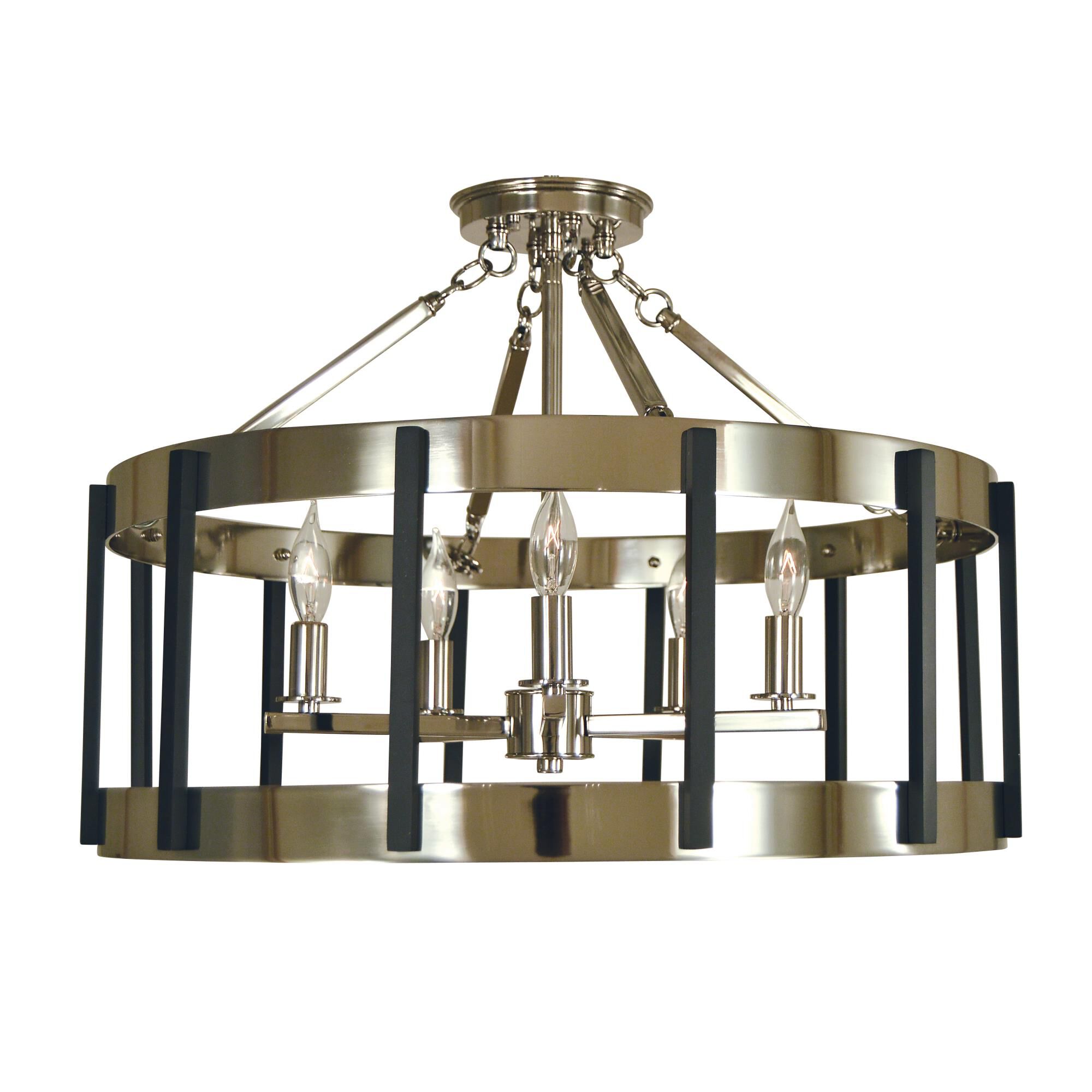 Pantheon 22 Inch 5 Light Semi Flush Mount by Framburg