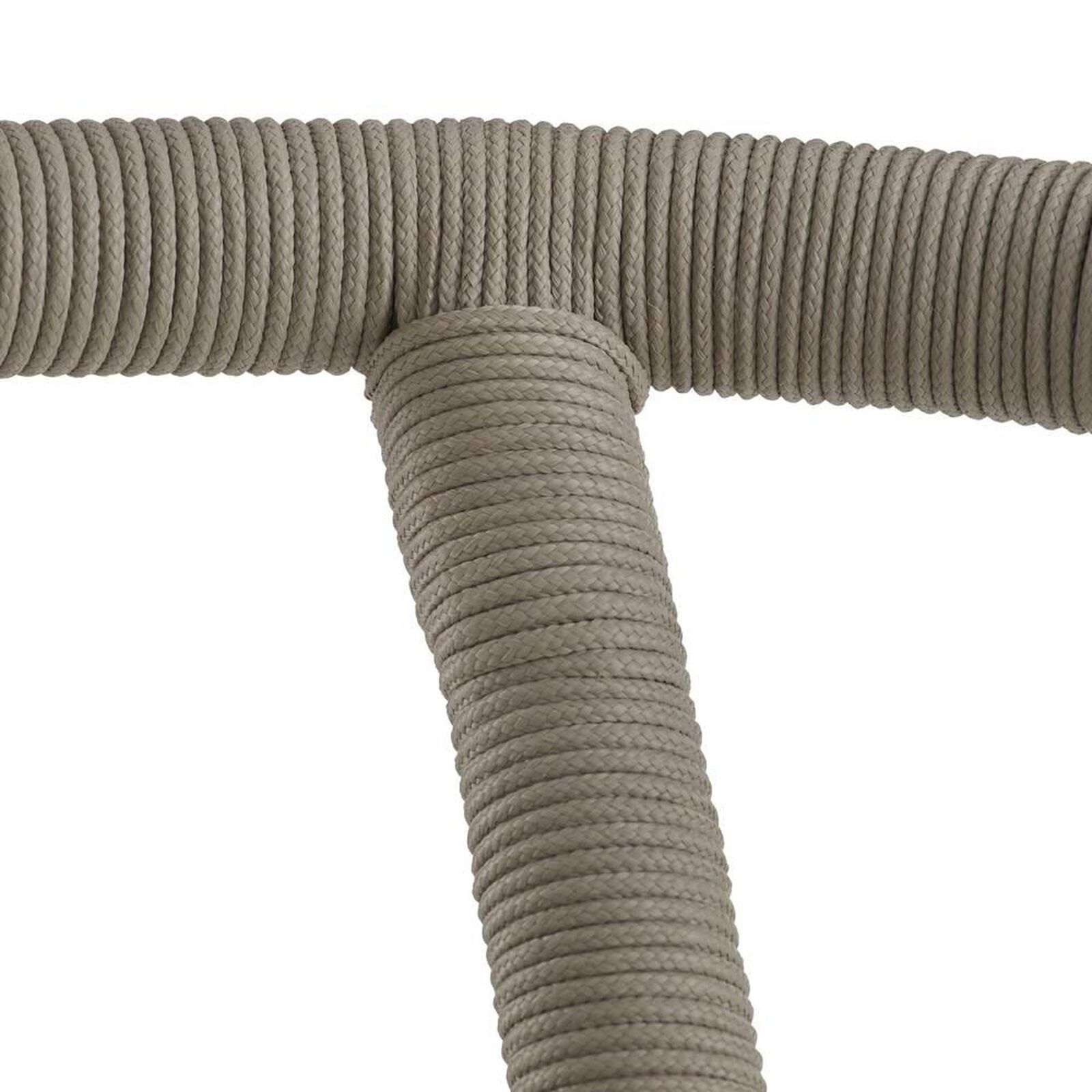 Close-up of the rope-wrapped frame of the Feller Chair