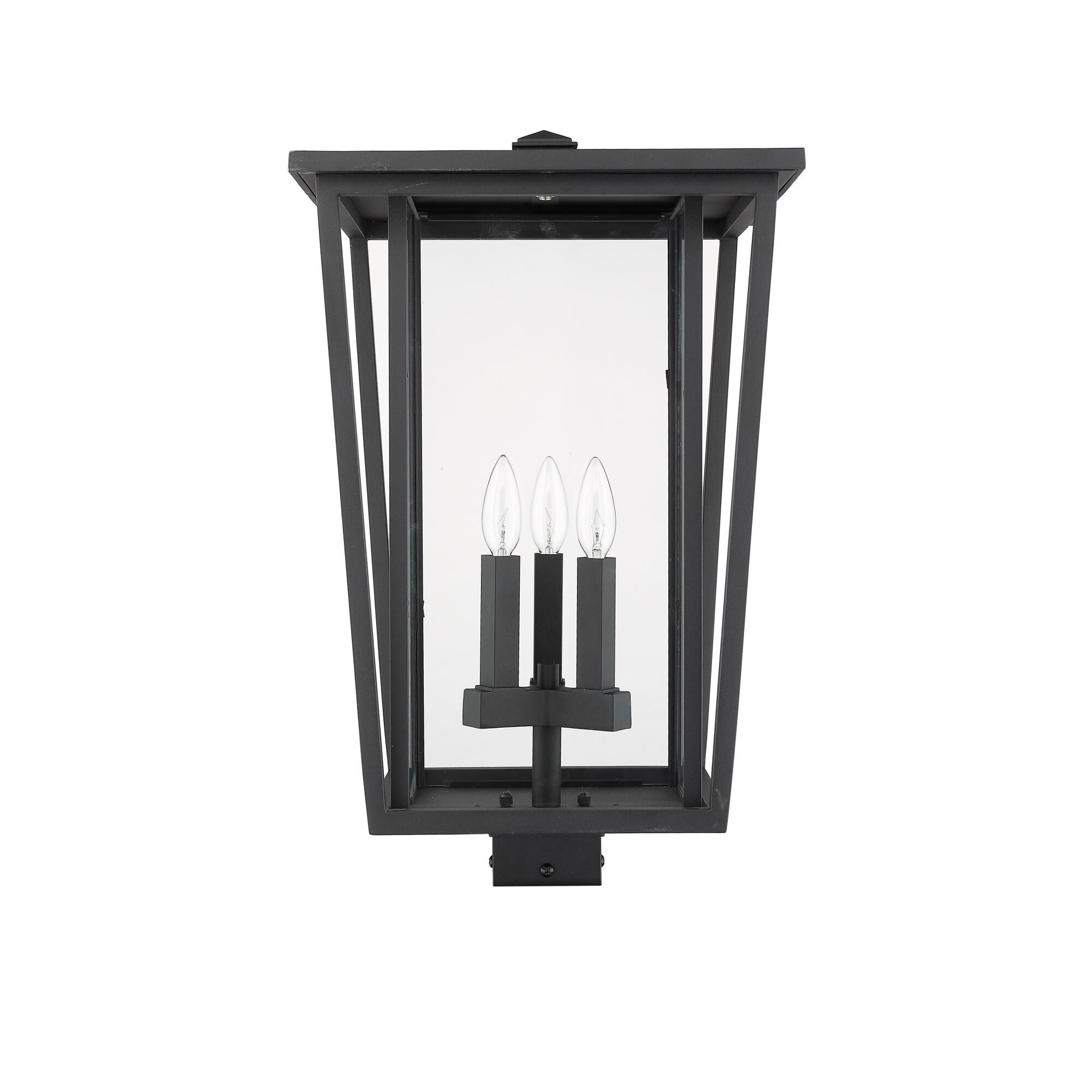 Shown in Black finish and Glass shade