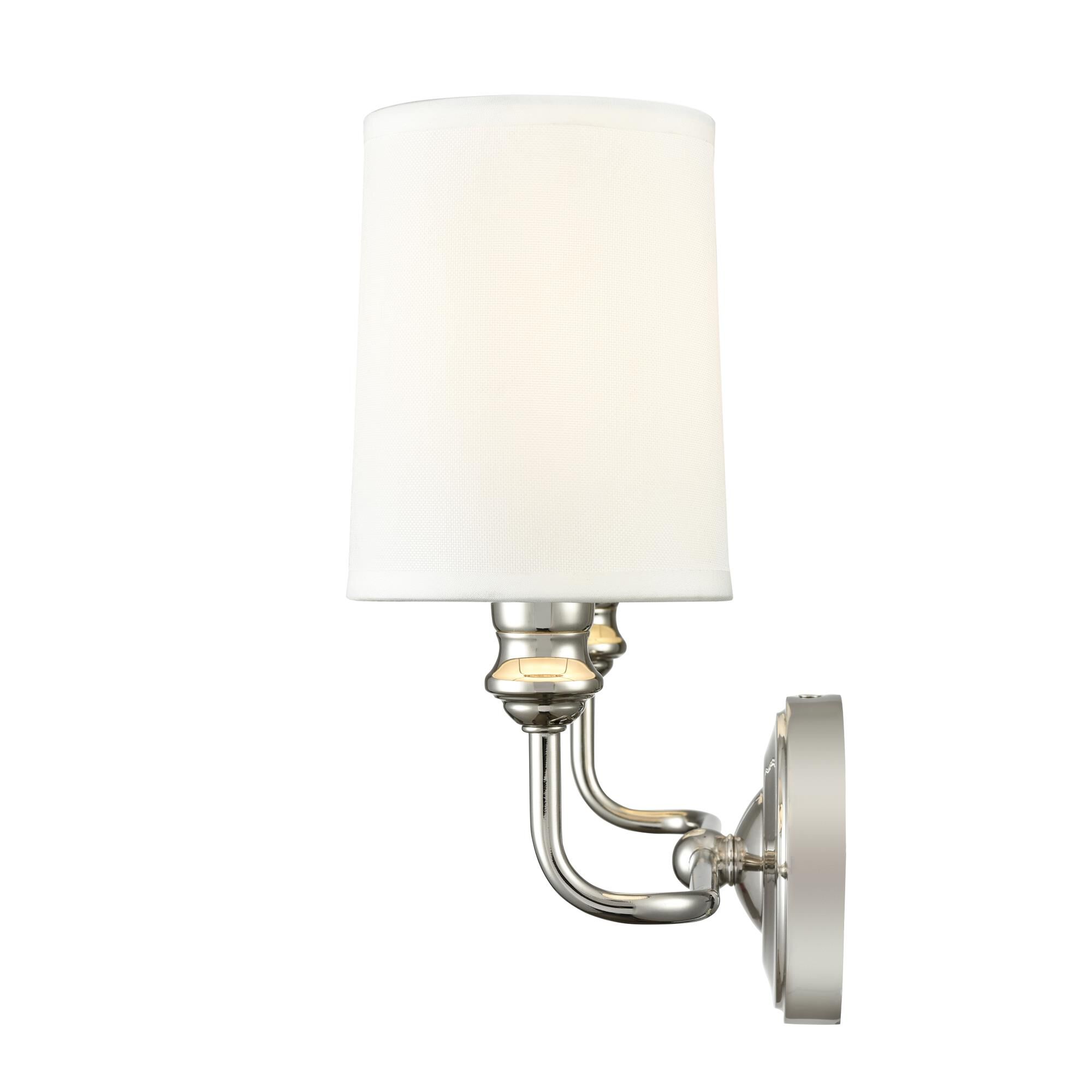 Shown in Polished Nickel finish and White shade