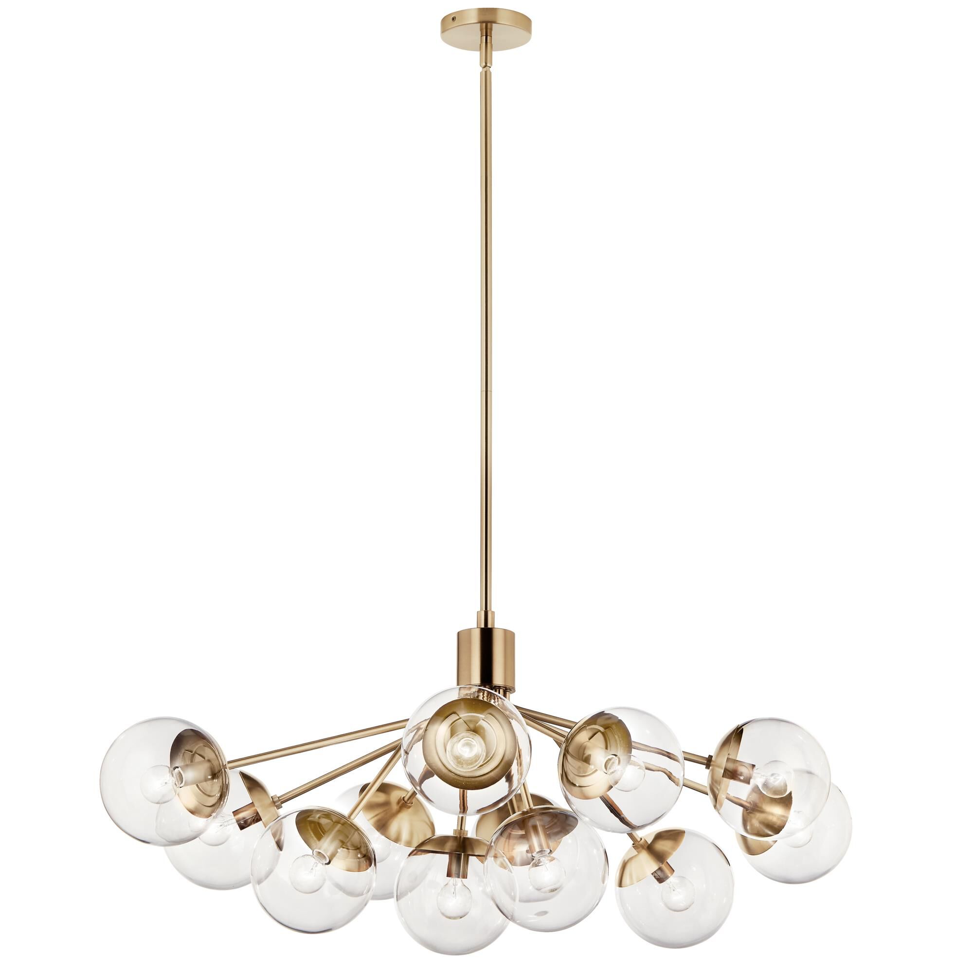 Shown in Champagne Bronze finish and Clear glass