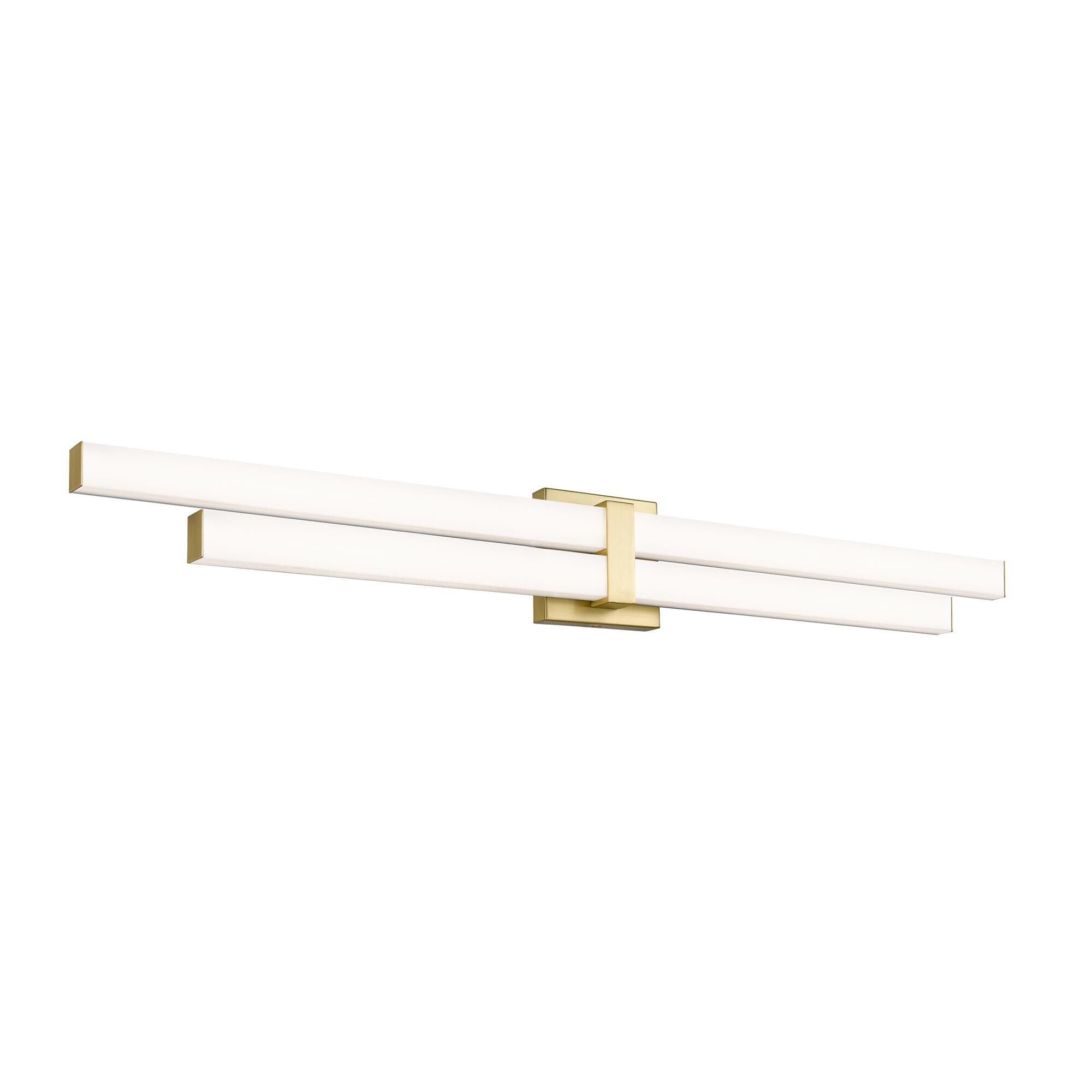 Shown in Modern Gold finish and Frosted glass and Frosted shade