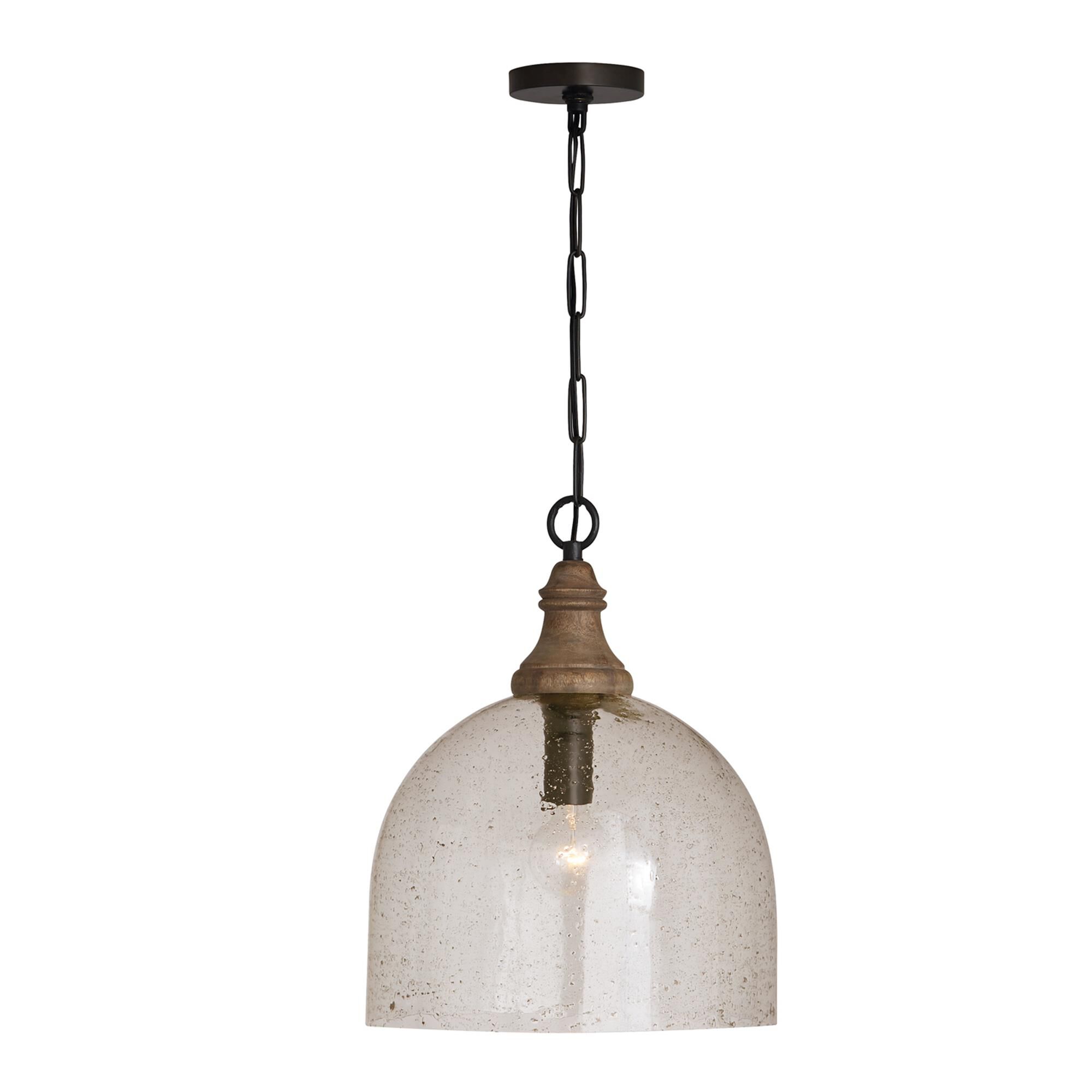Shown in Grey Wash And Dark Pewter finish and Clear Seeded glass