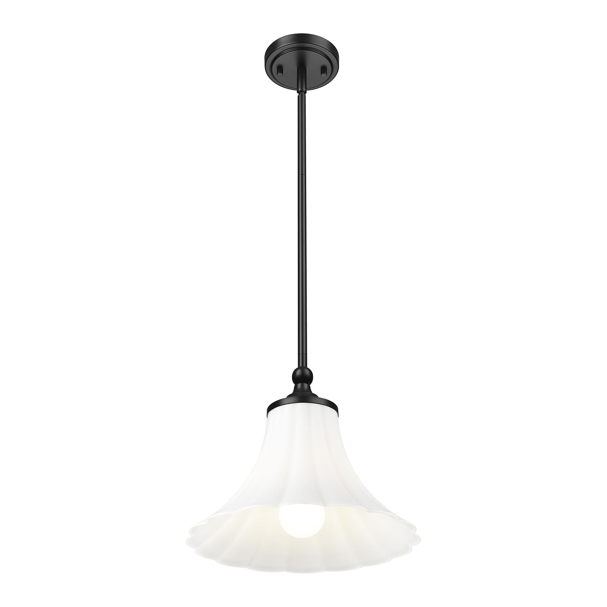 Shown in Matte Black finish and Opal Etched glass