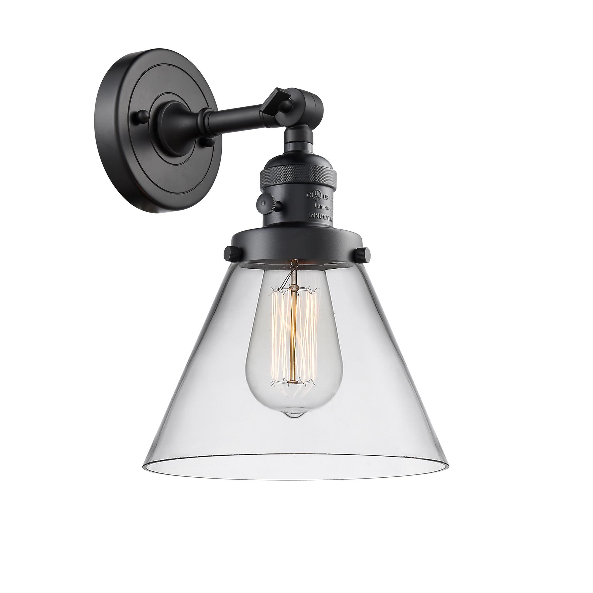 Shown in Matte Black finish and Clear glass