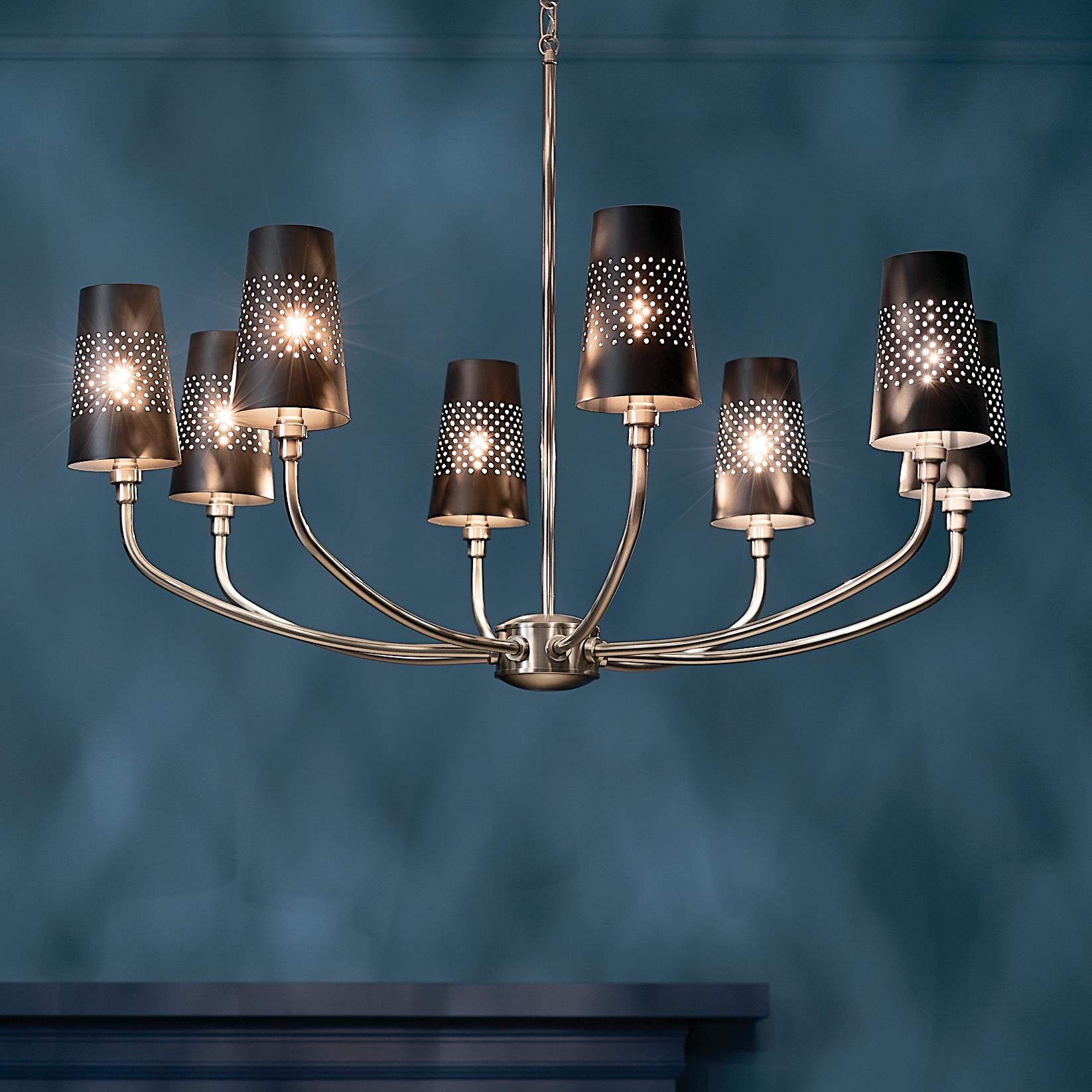 Shown in Classic Pewter finish and Metal and Bell shade