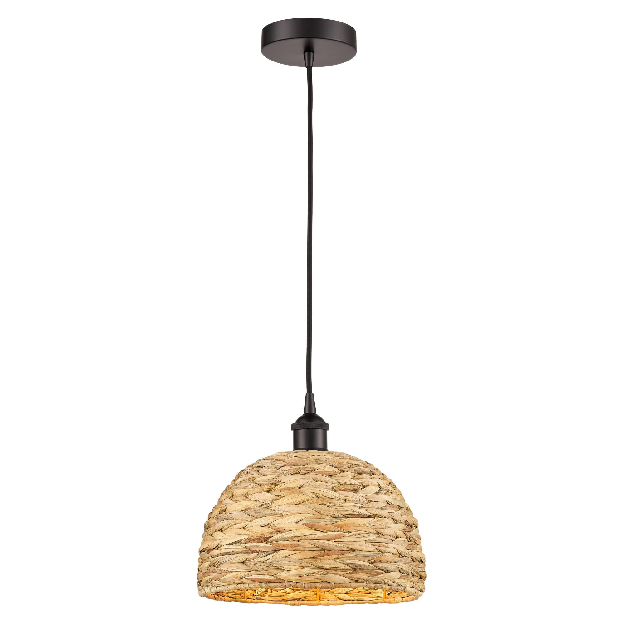 Bruno Marashlian Woven Rattan Mini Pendant by Innovations Lighting