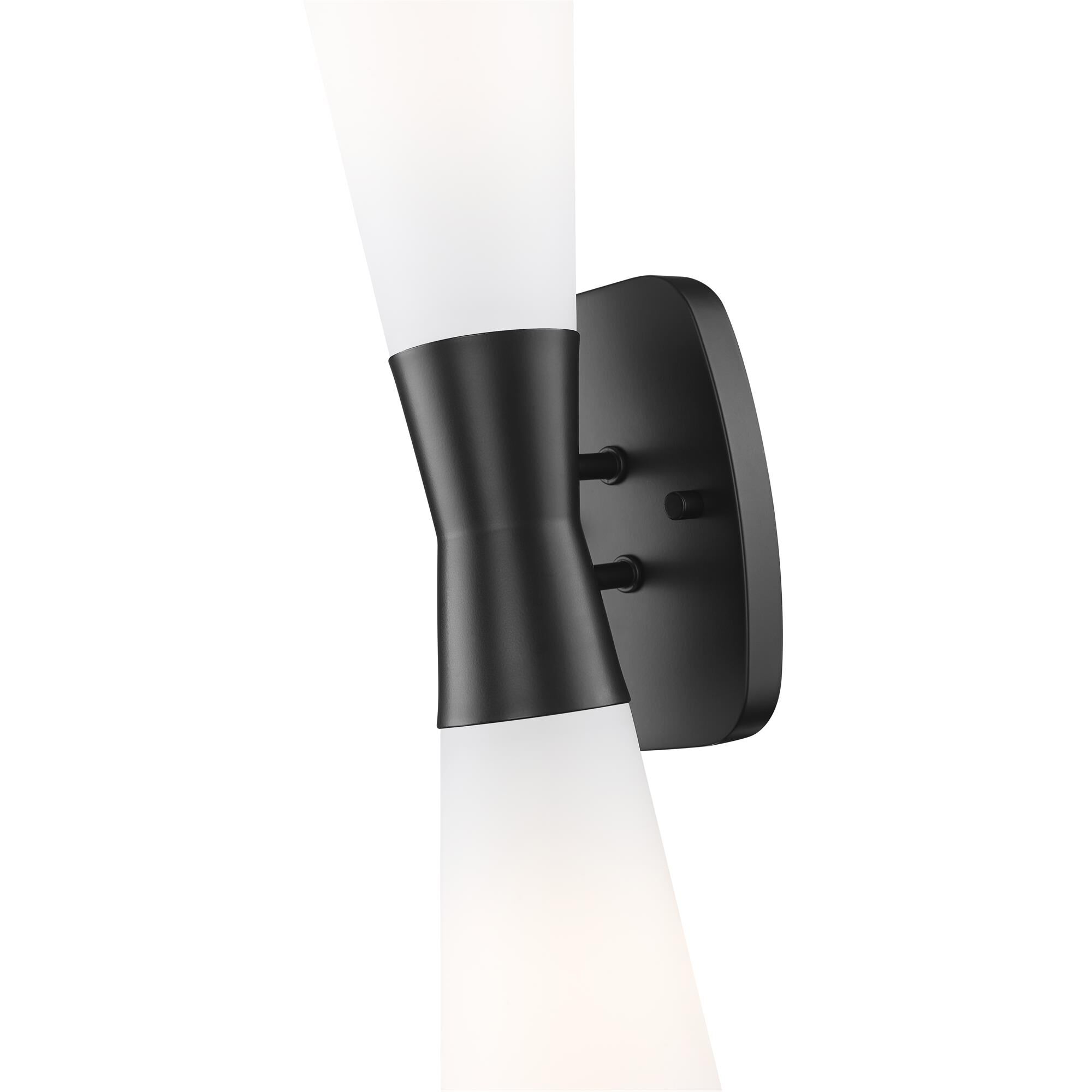 Shown in Matte Black finish and White Opal glass