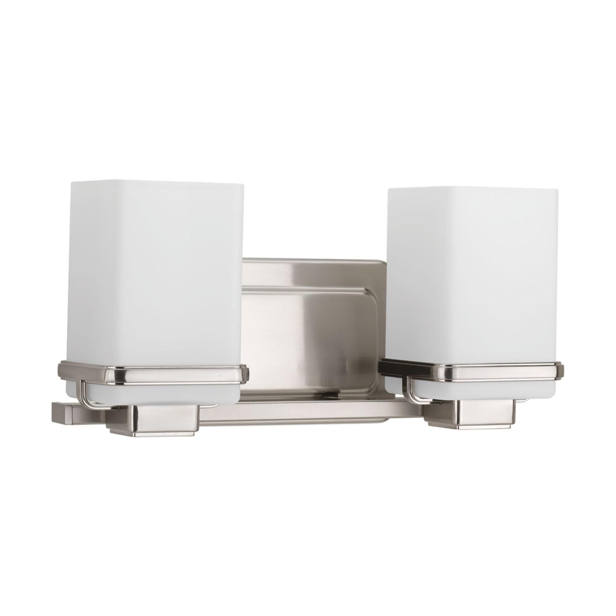 Shown in Brushed Nickel finish and Etched Painted White Inside glass