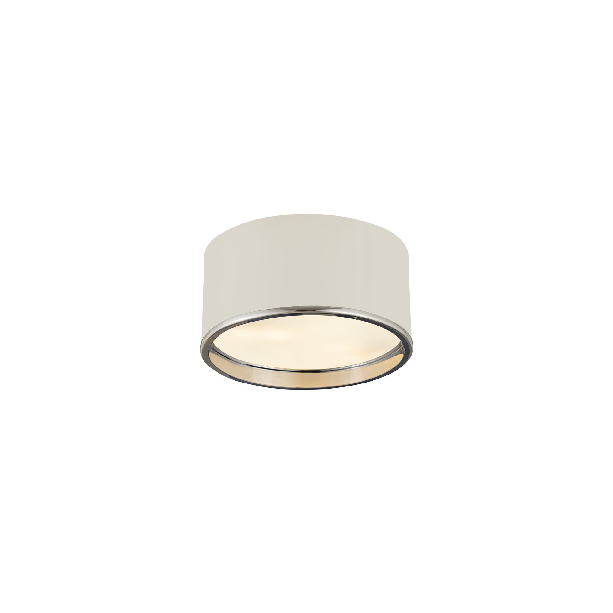 Shown in Matte White And Chrome finish and Steel glass and Steel shade