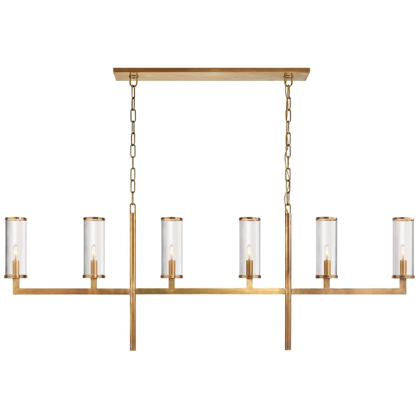 Shown in Antique-Burnished Brass finish and Clear glass