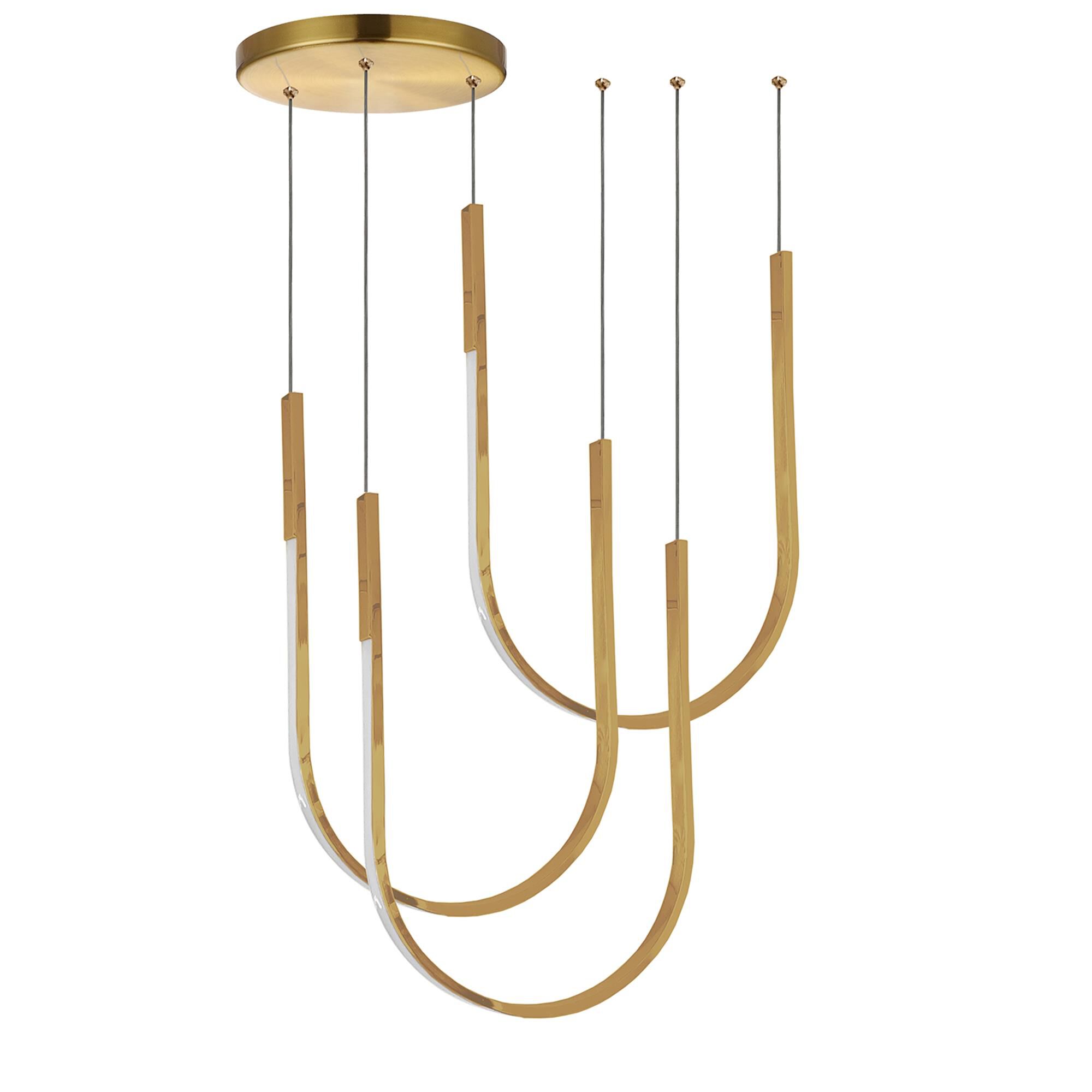 Shown in Aged Brass finish and White shade