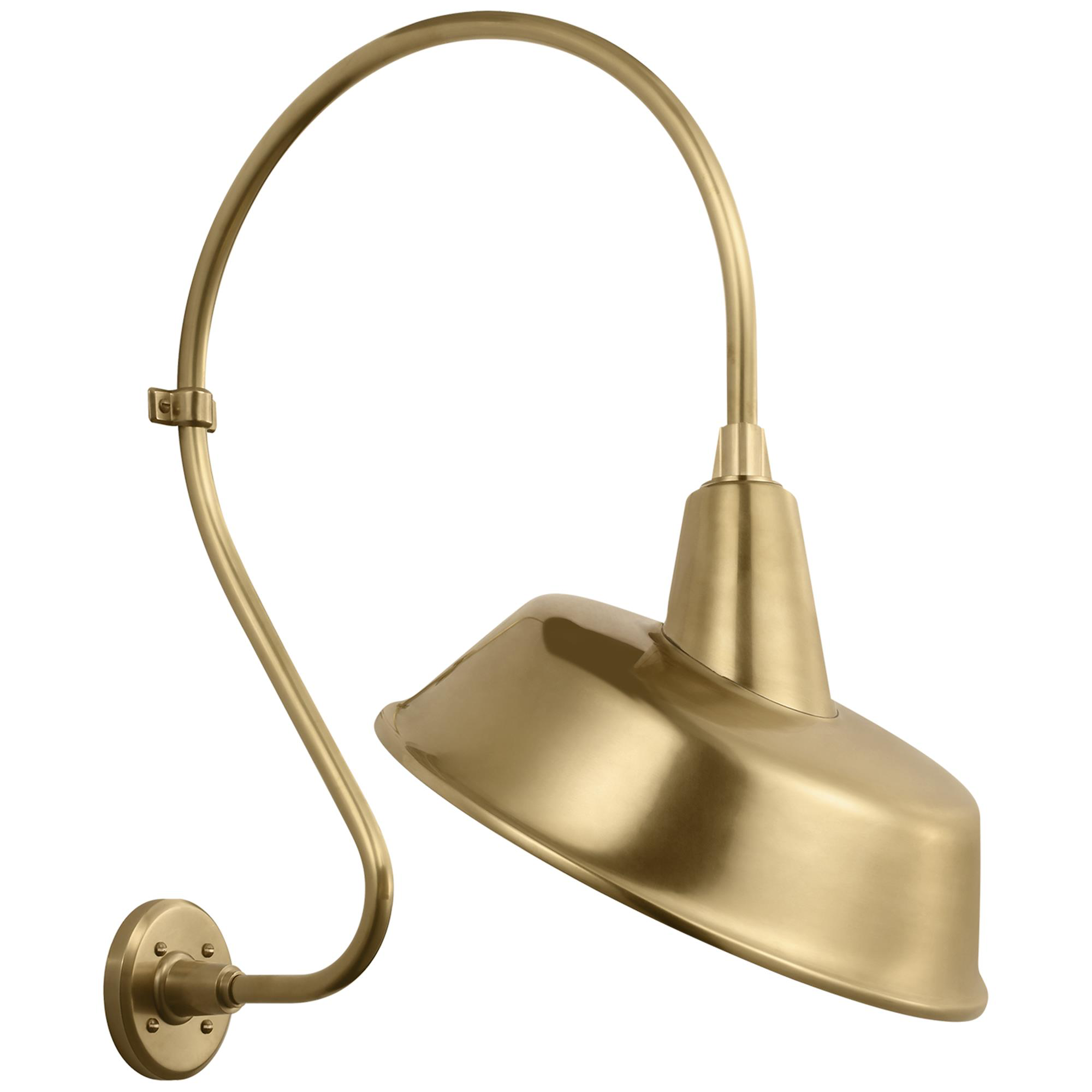Shown in Hand-Rubbed Antique Brass finish and Gold shade