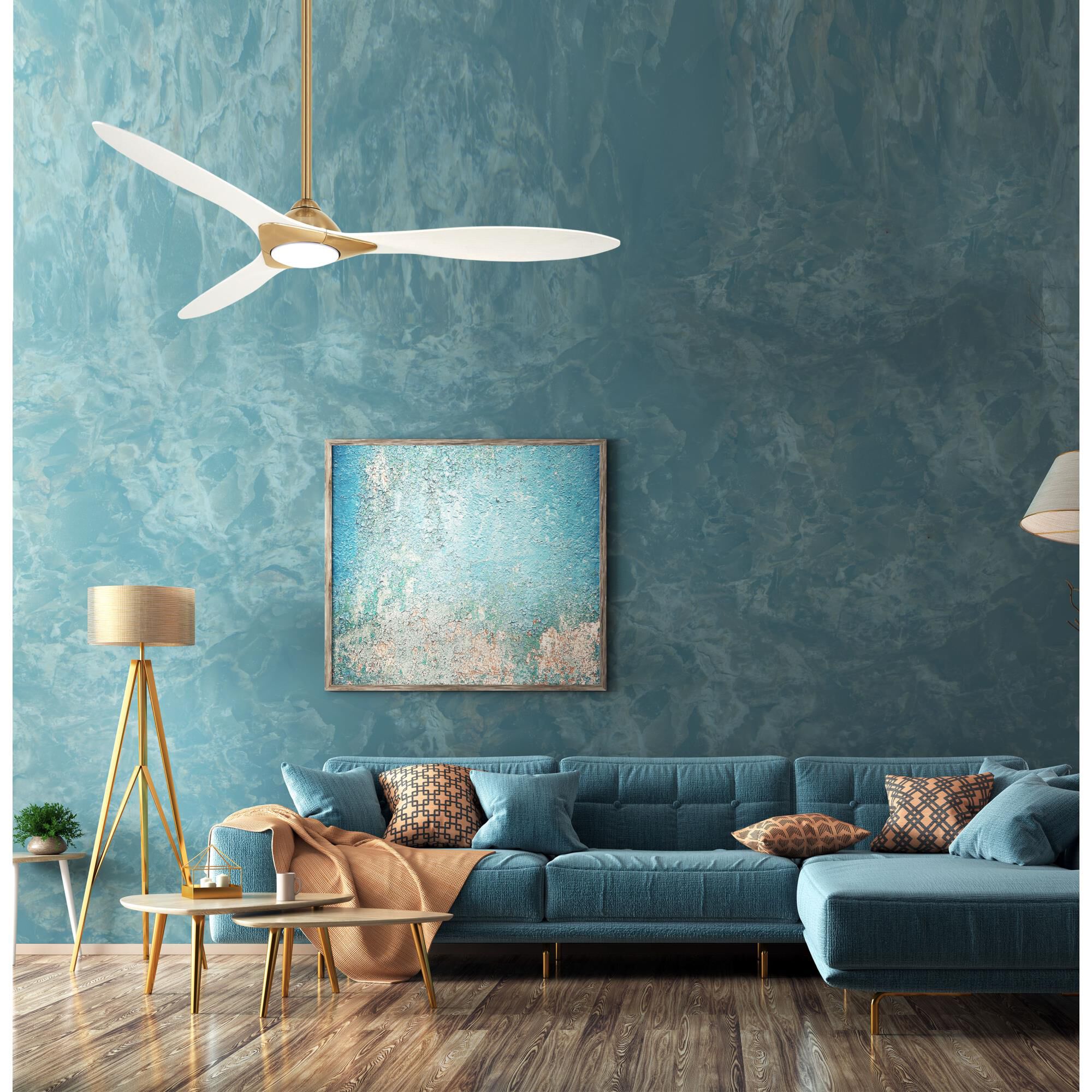 Sleek 60 Inch Ceiling Fan with Light Kit by Minka Aire