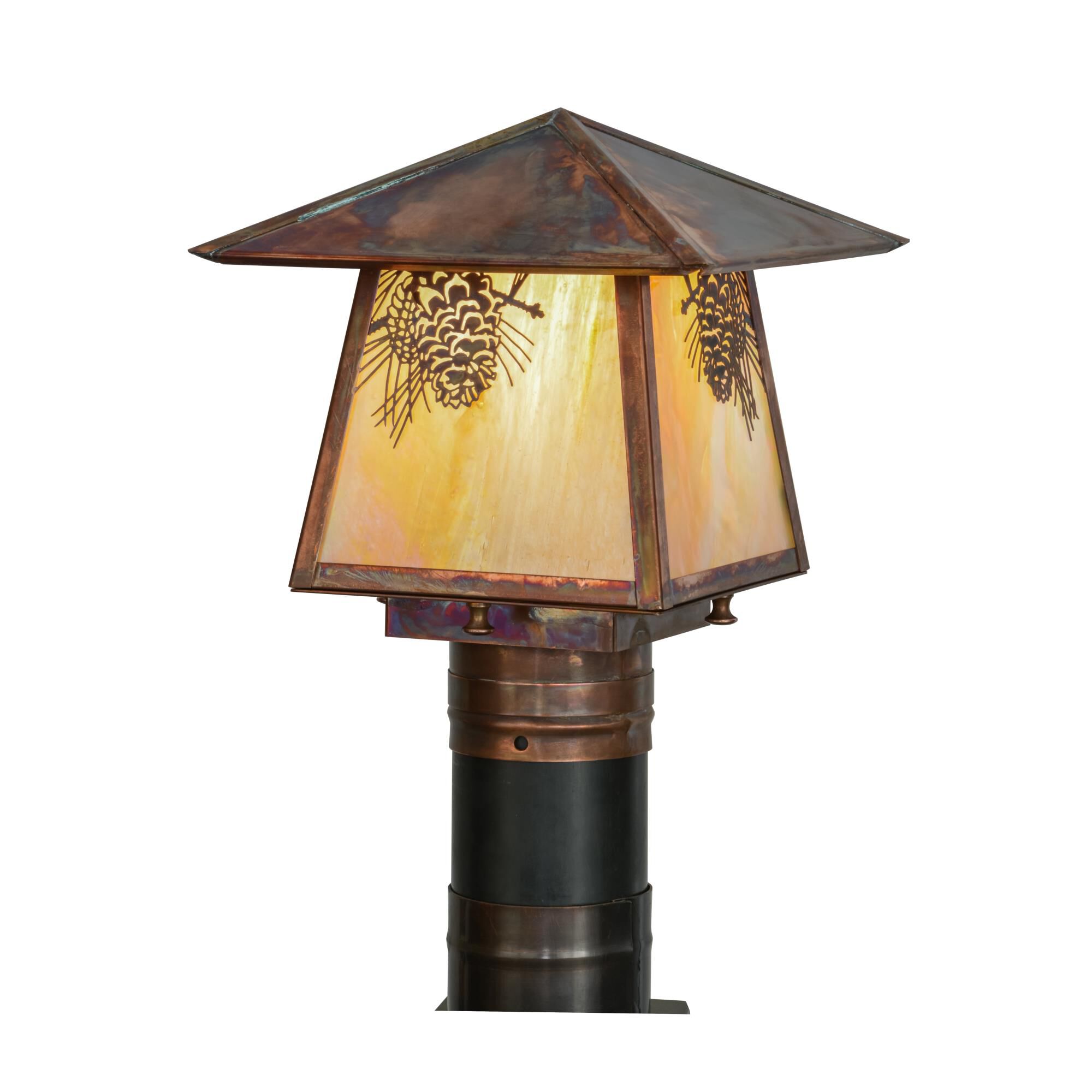 12 Inch Tall 1 Light Outdoor Post Lamp by Meyda Lighting