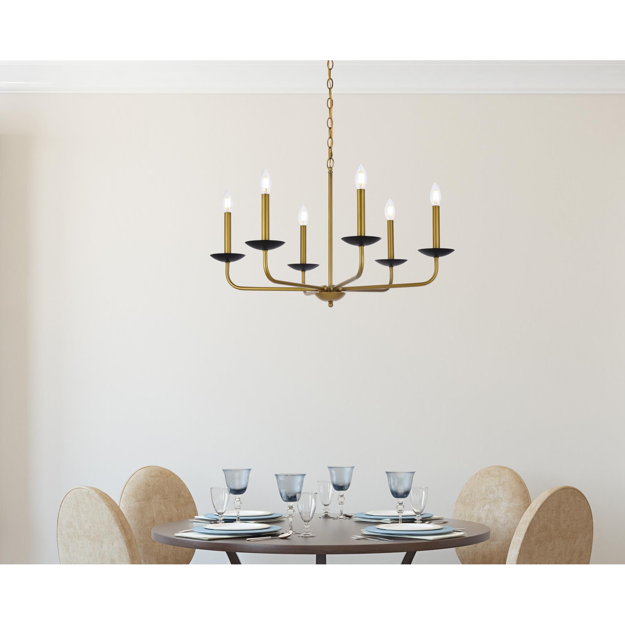Cohen 30 Inch 6 Light Chandelier by Elegant Lighting