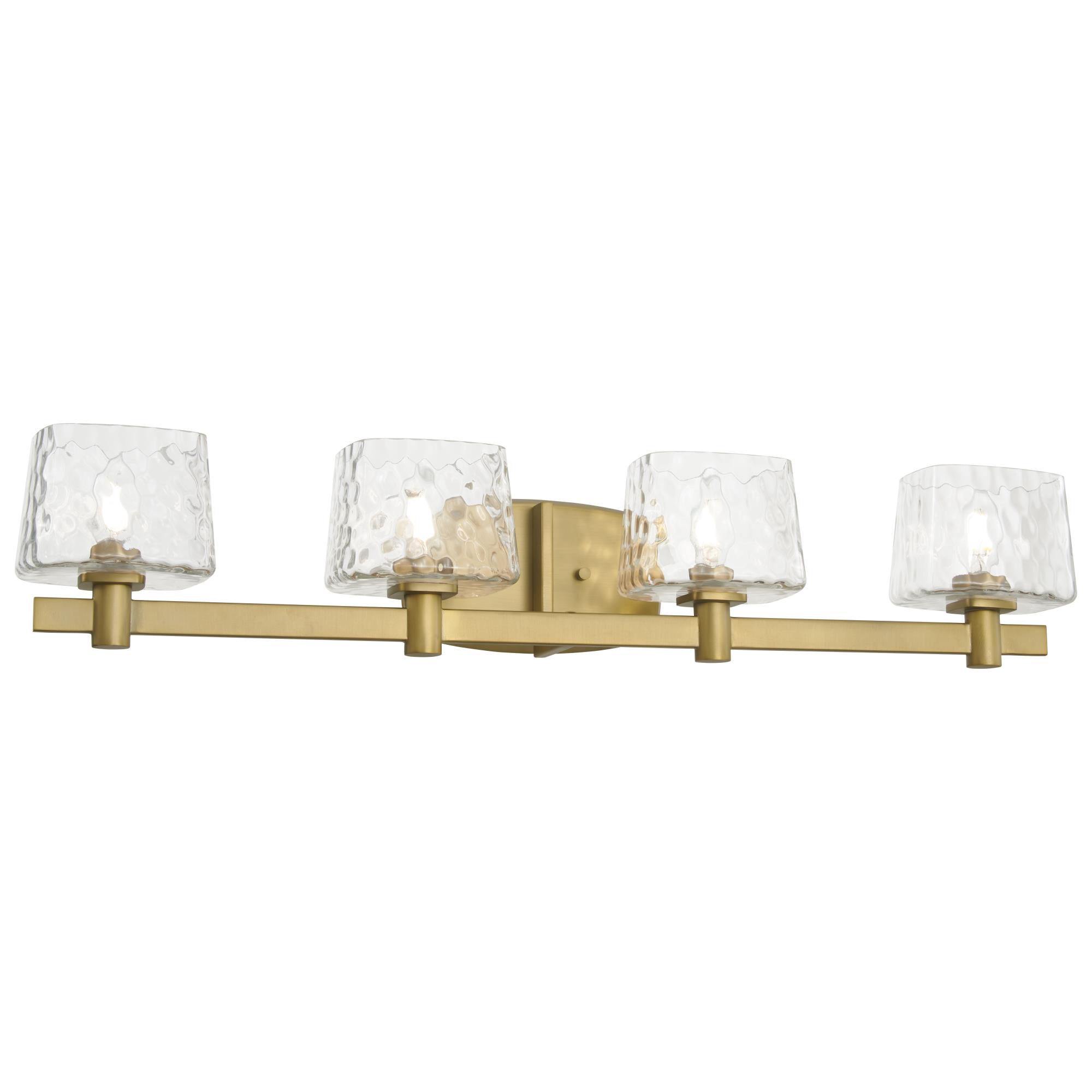 Shown in Soft Brass finish and Clear glass and Hammer Glass shade