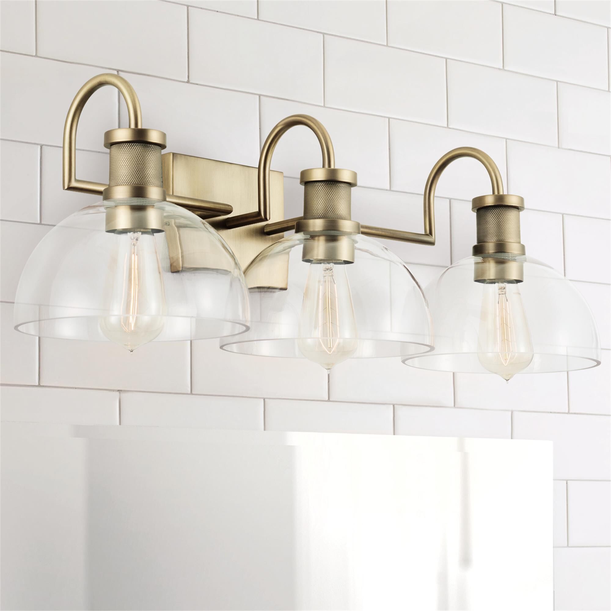 Shown in Aged Brass finish and 497 glass