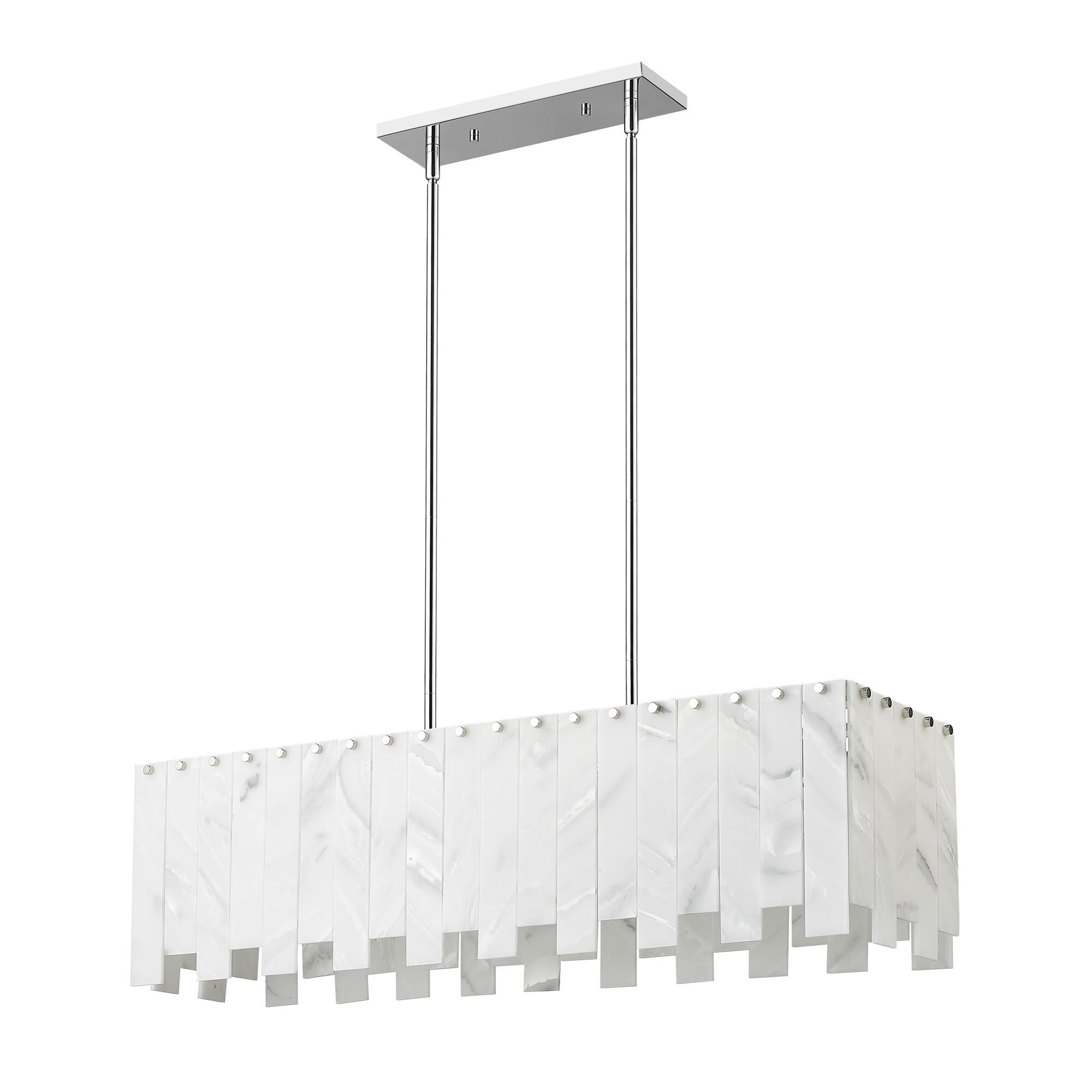 Shown in Polished Nickel finish and Alabaster Resin shade