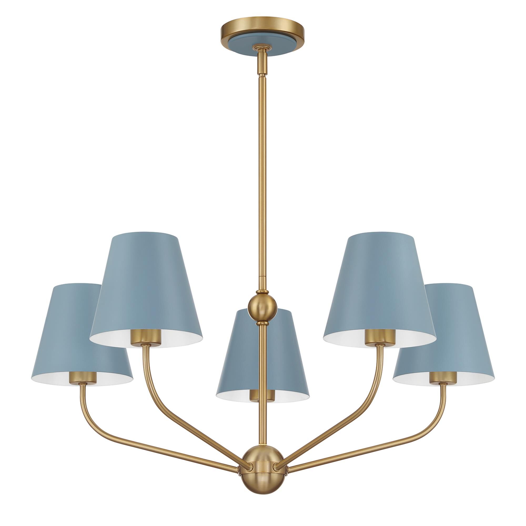 Shown in Vibrant Gold and Blue finish and Steel shade