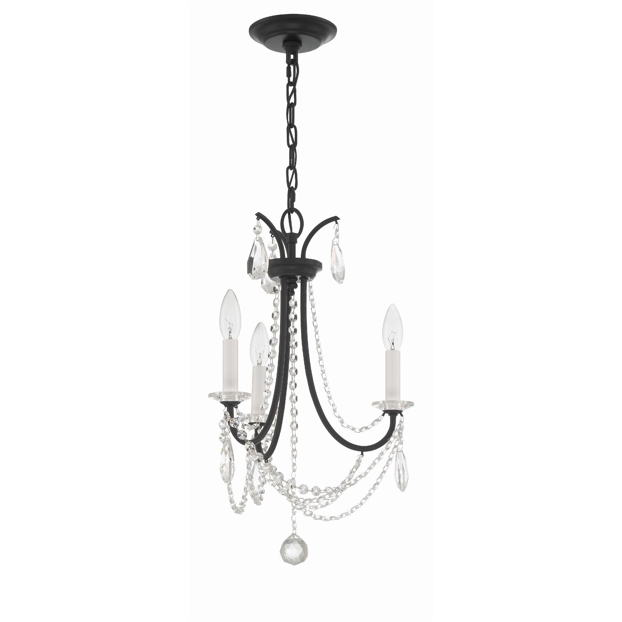 Shown in Matte Black finish and Hand Cut crystal