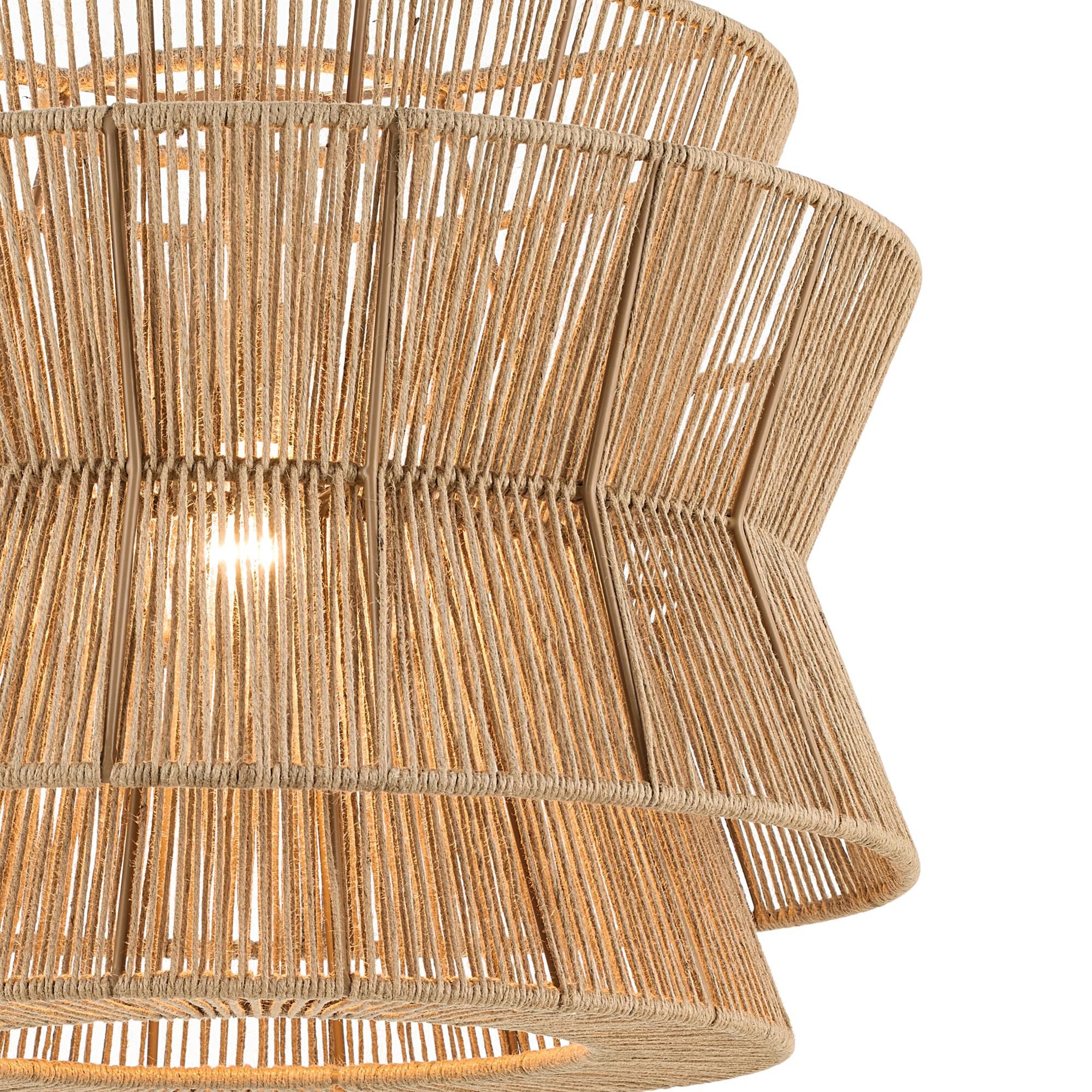 Shown in Champagne Bronze finish and Natural Fibers Textured shade