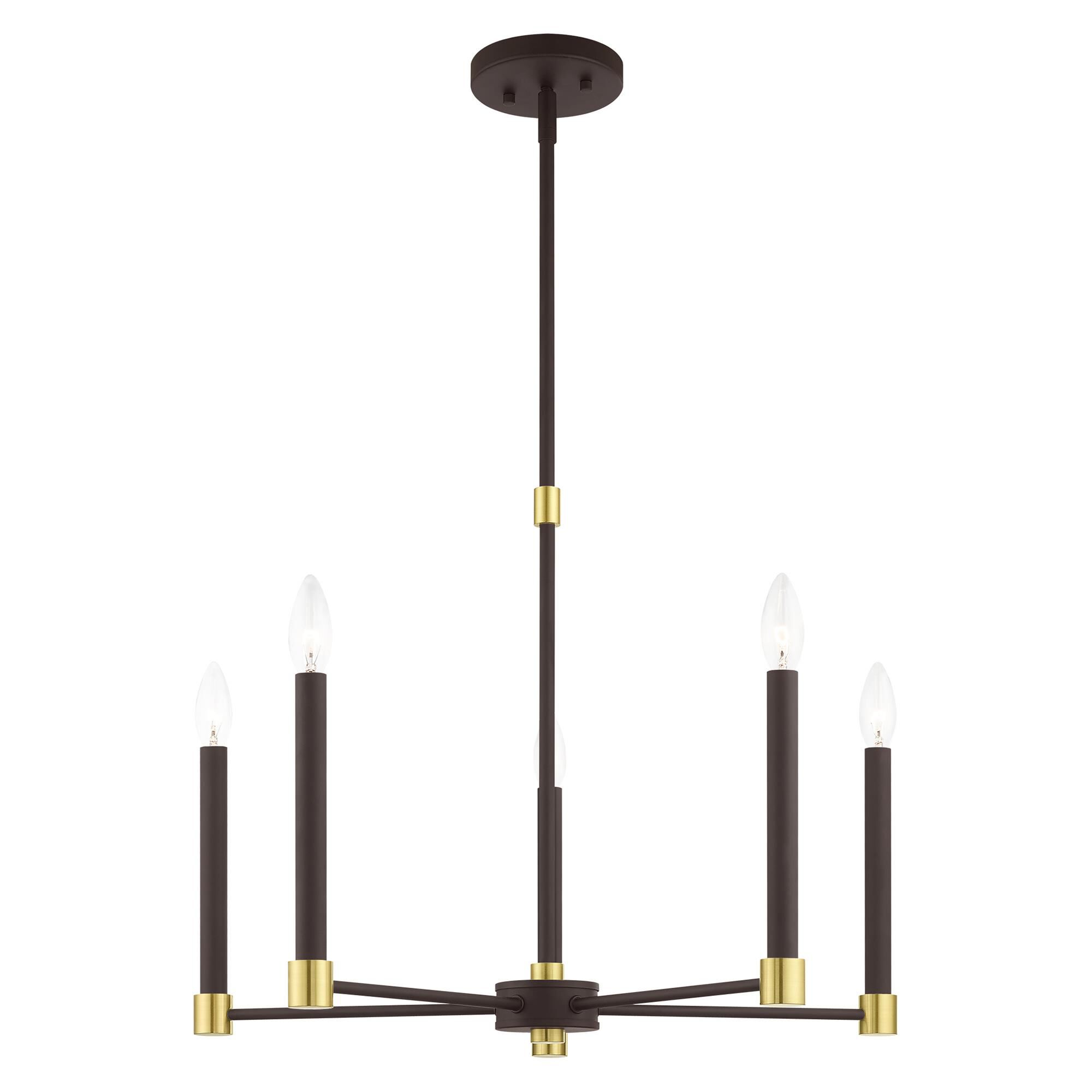 Shown in Bronze With Satin Brass Accents finish