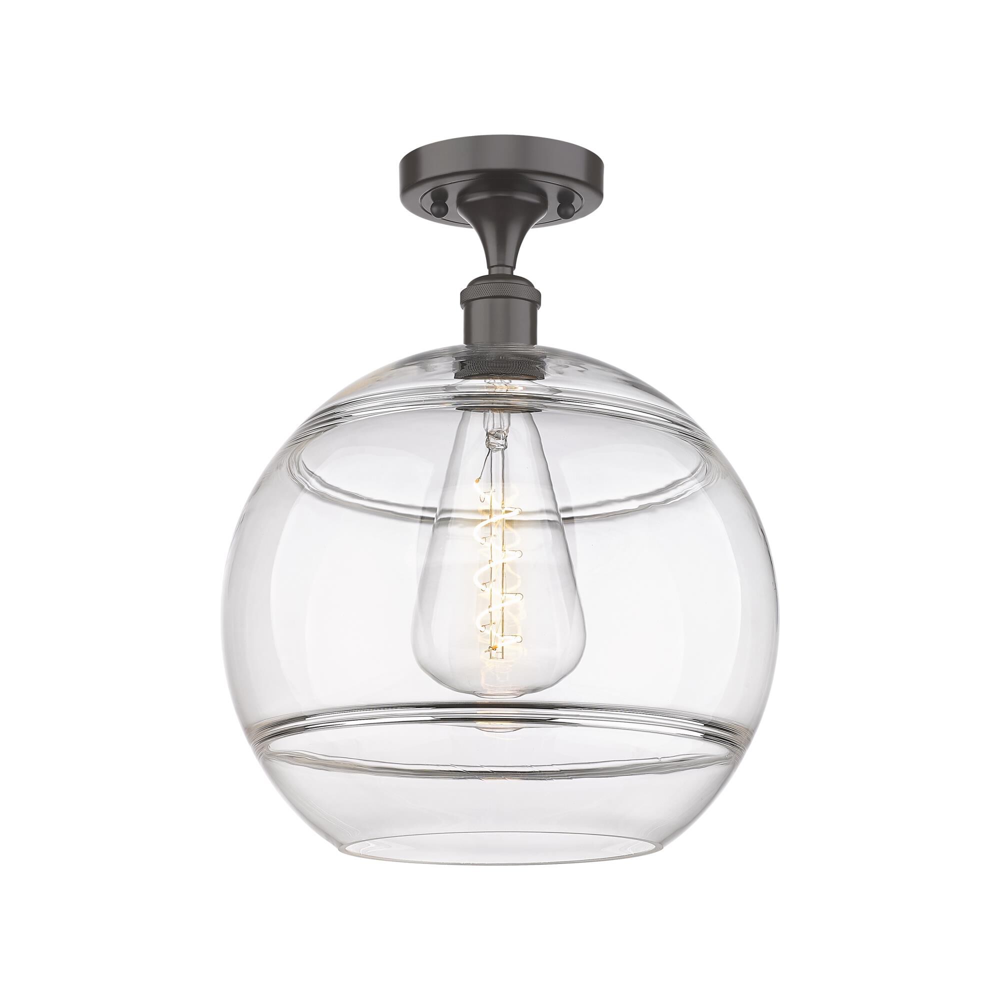 Shown in Oil Rubbed Bronze finish and Clear glass