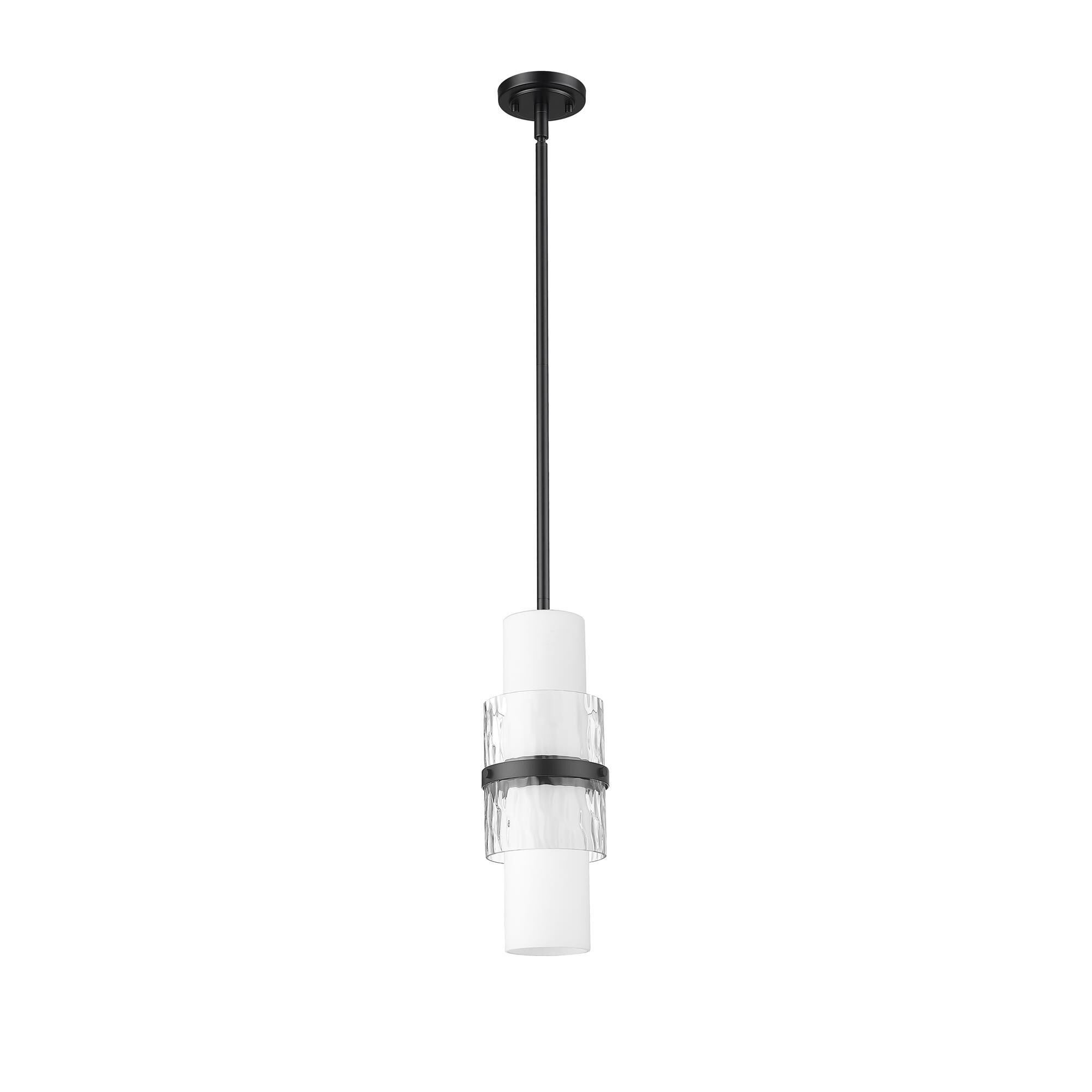 Shown in Matte Black finish and Clear and Etched Opal glass