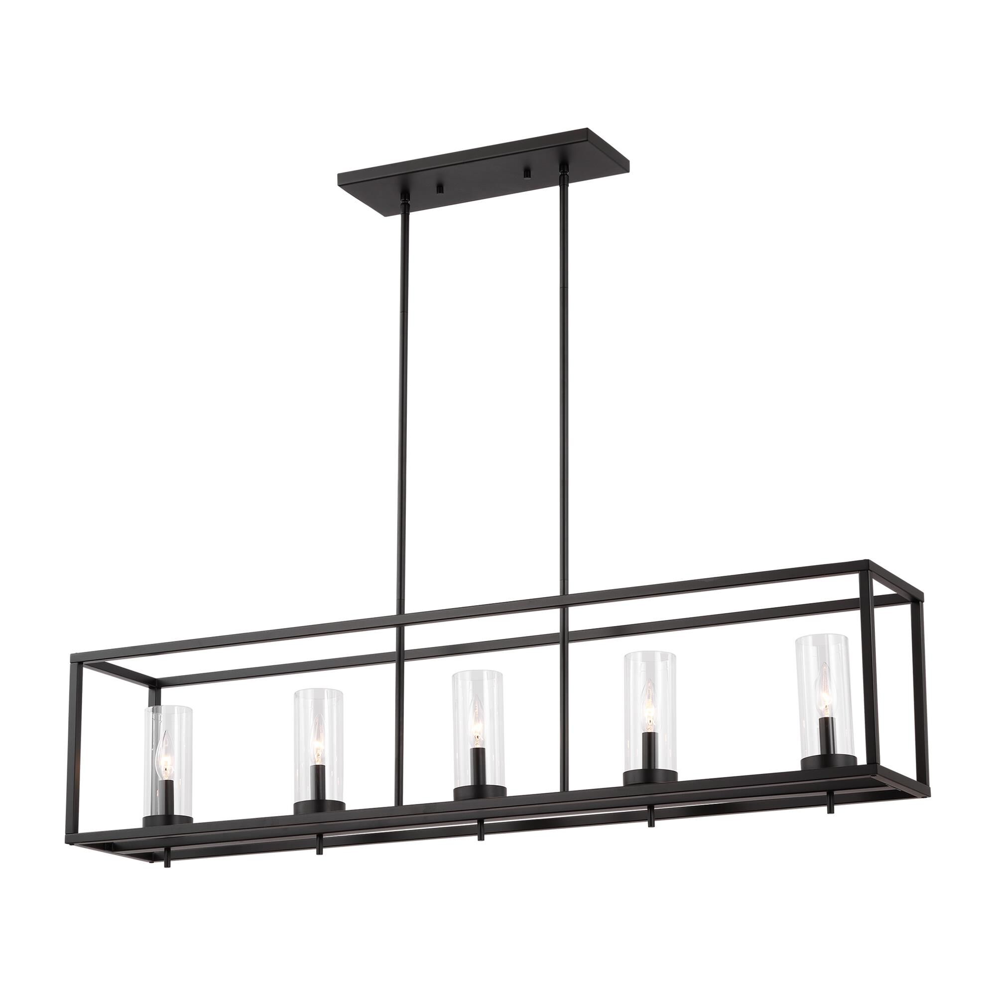 Shown in Midnight Black finish and Clear Glass s shade