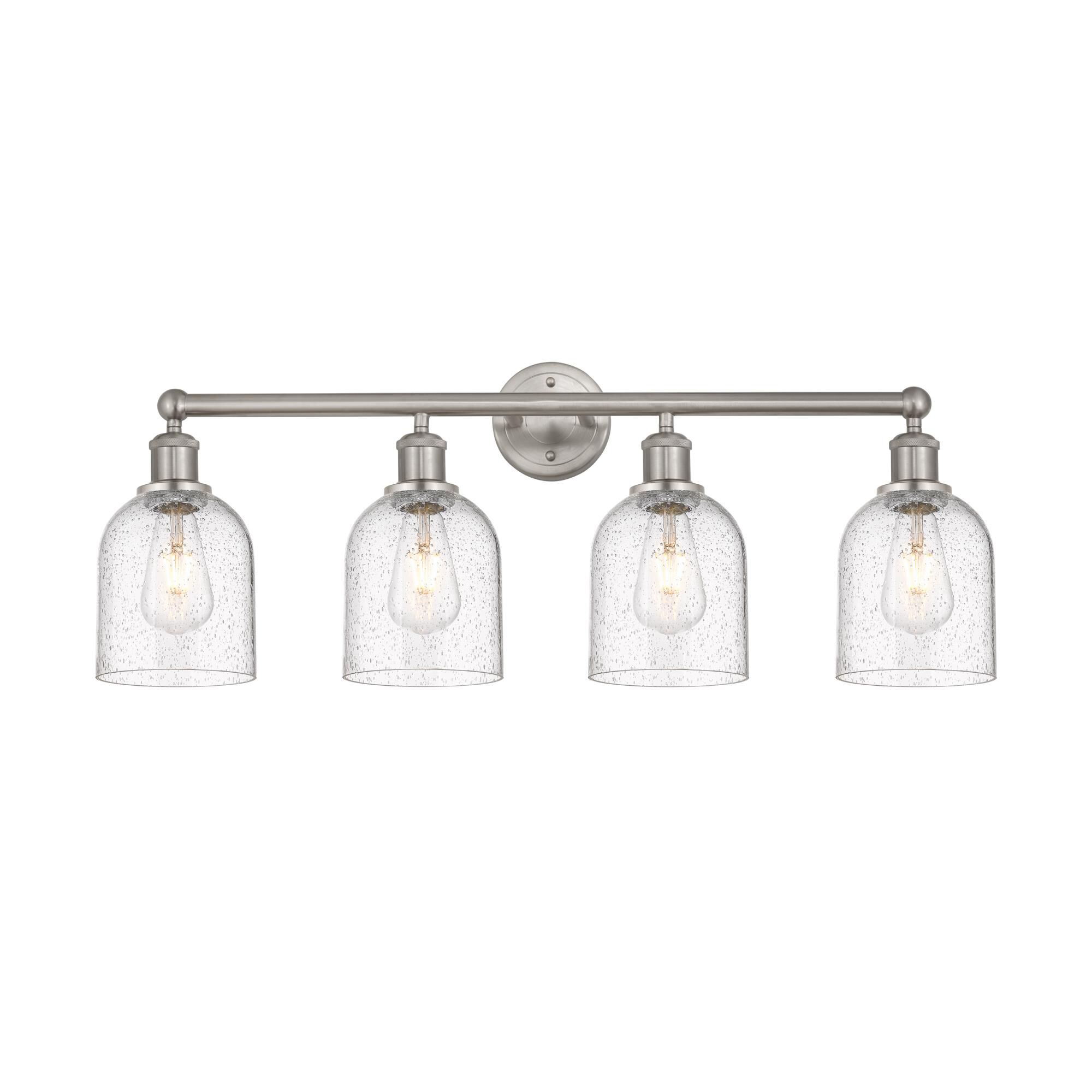 Shown in Brushed Satin Nickel finish and Seedy glass