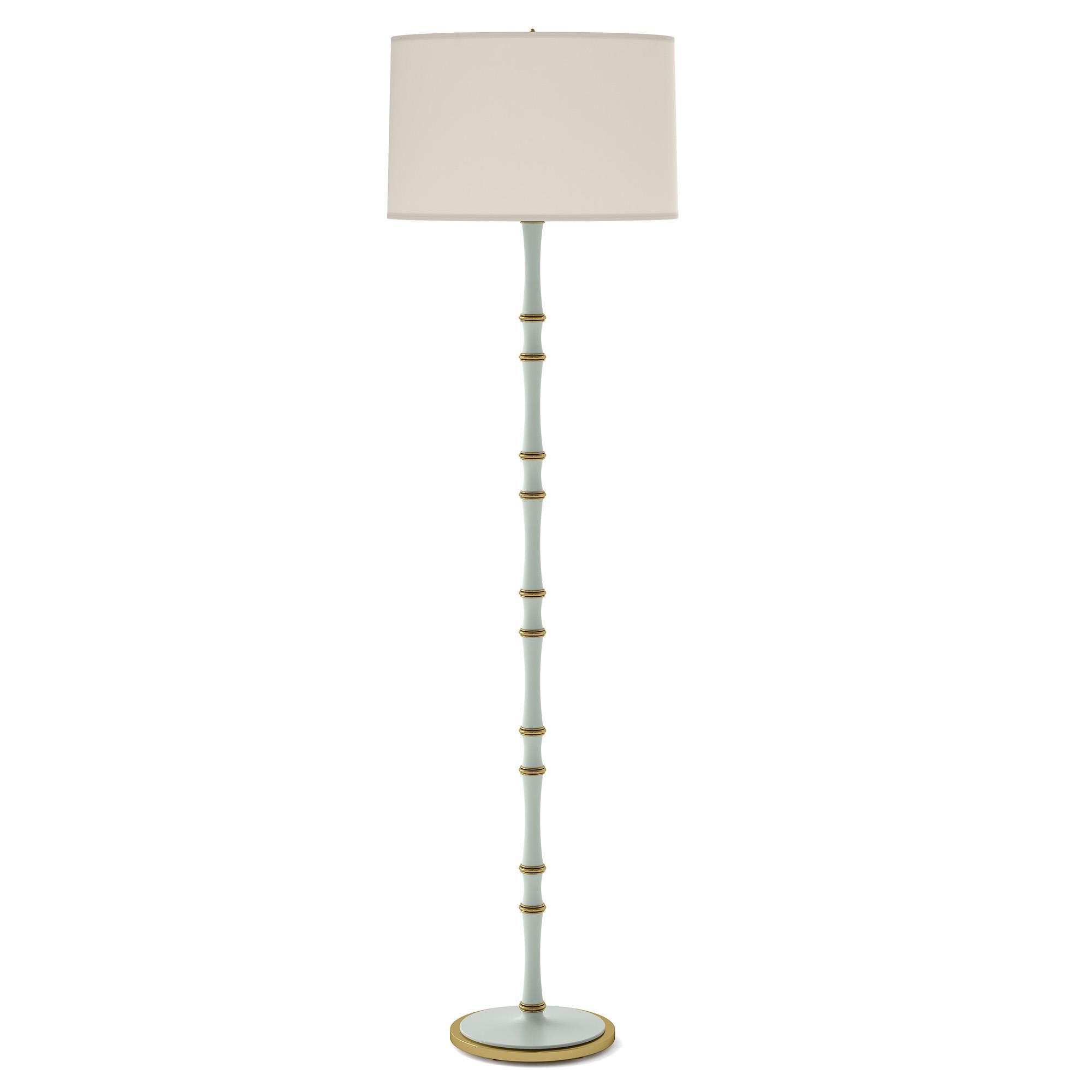 Shown in Matte Celadon finish and Fondine shade and Modern Brass  accent