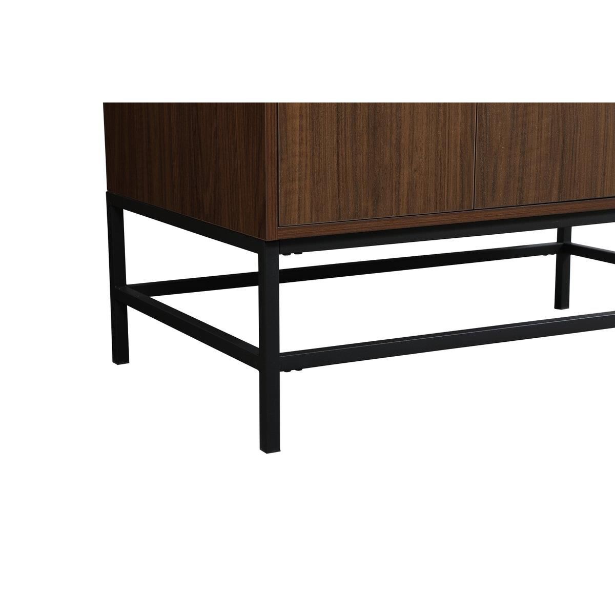 Shown in Walnut finish and With Backsplash accent